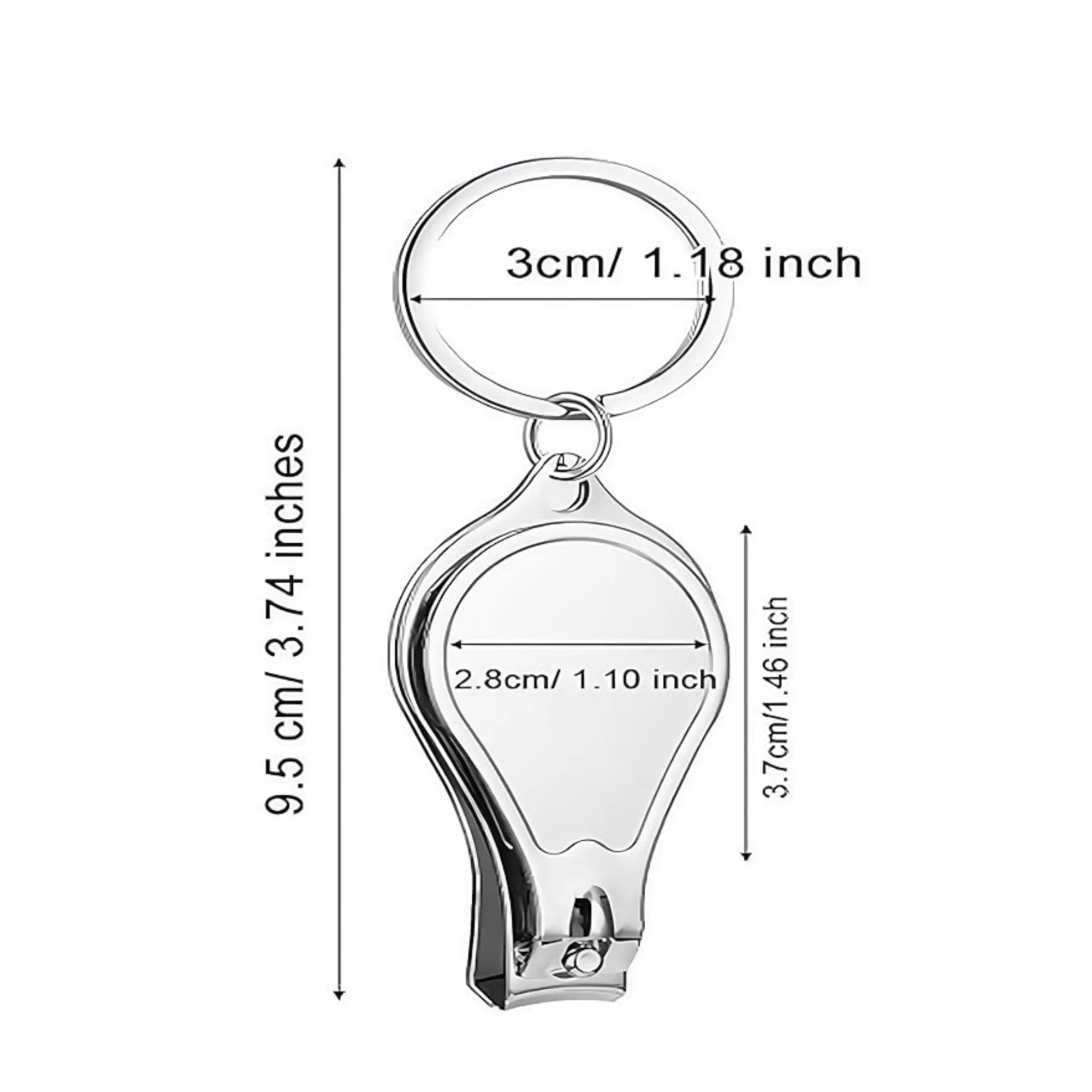 Stainless Steel Nail Clipper Bottle Opener Keychain 2