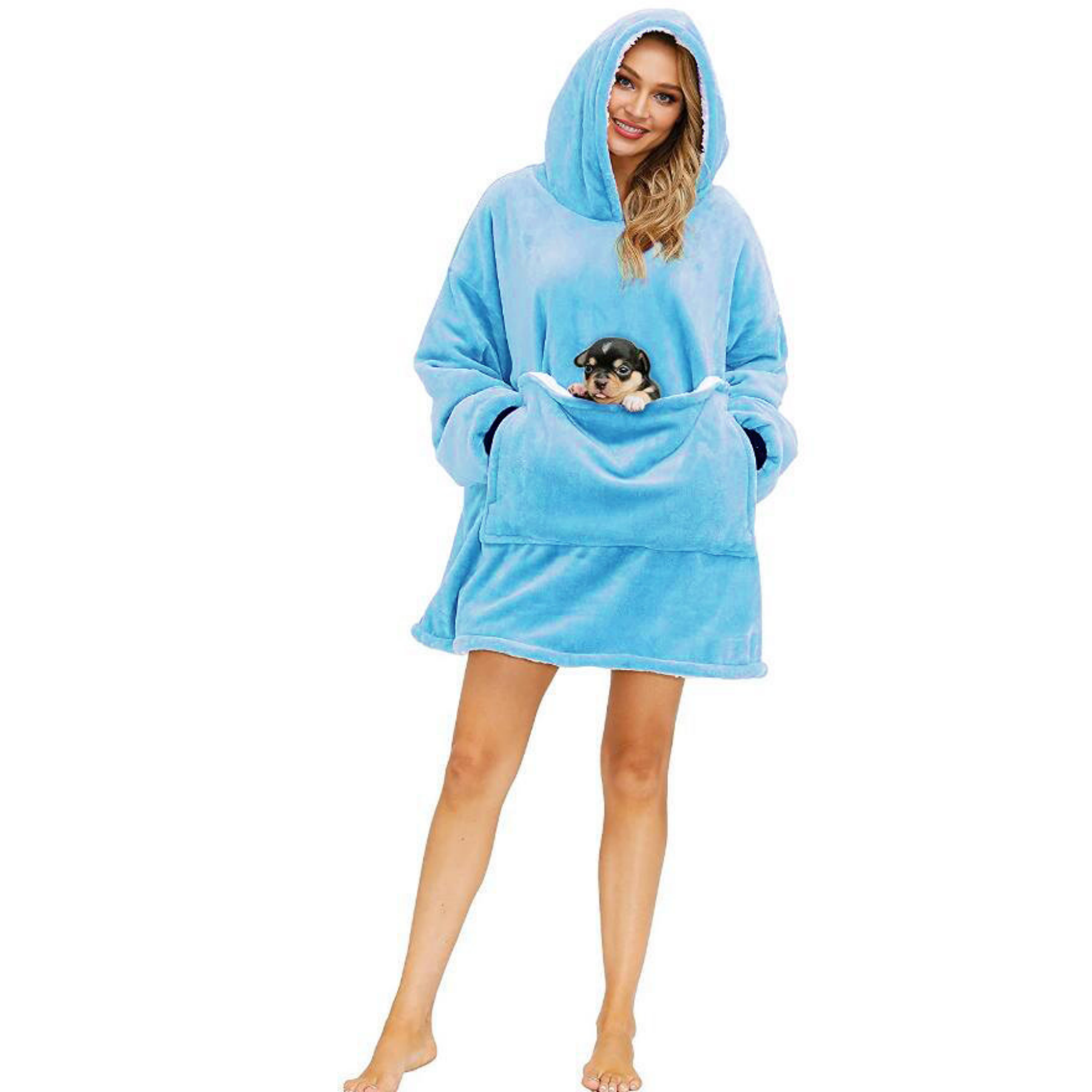 Oversized Microfiber & Sherpa Wearable Blanket 4