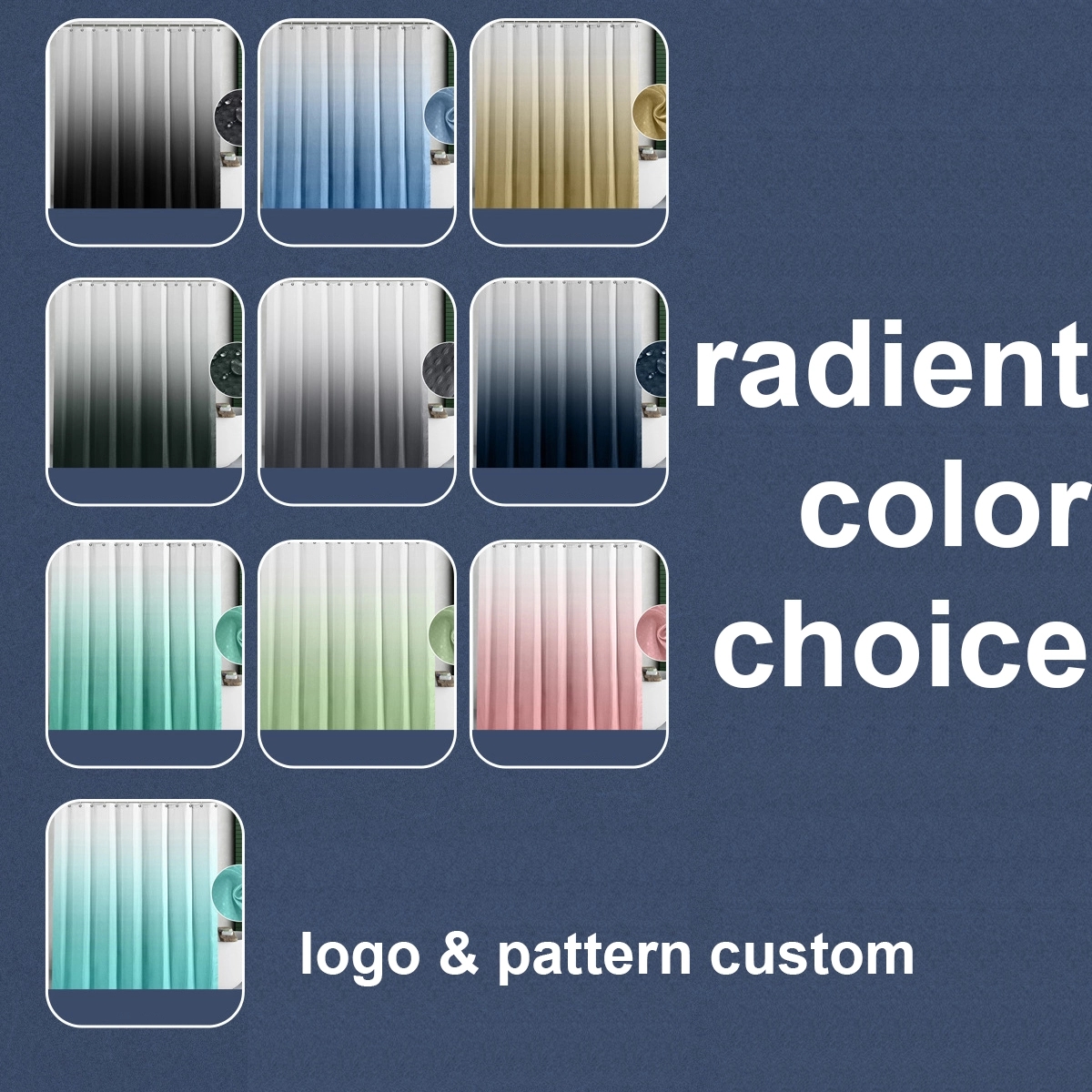 Pure Color Waffle Weave Shower Curtain 5