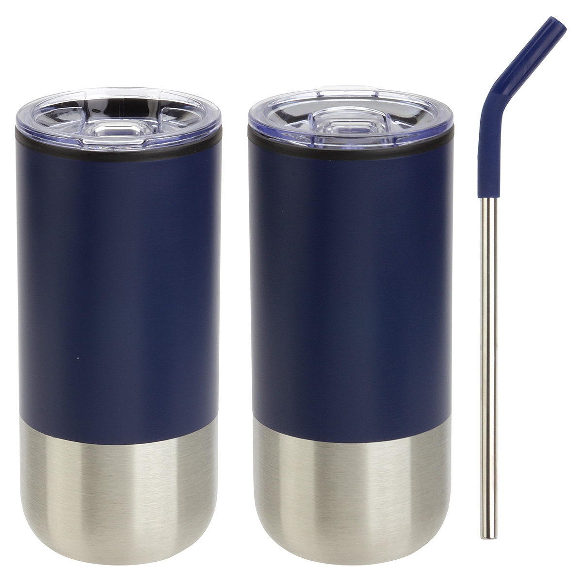 Oxford 16 oz Stainless Steel/Polypropylene Tumbler with Straw 10