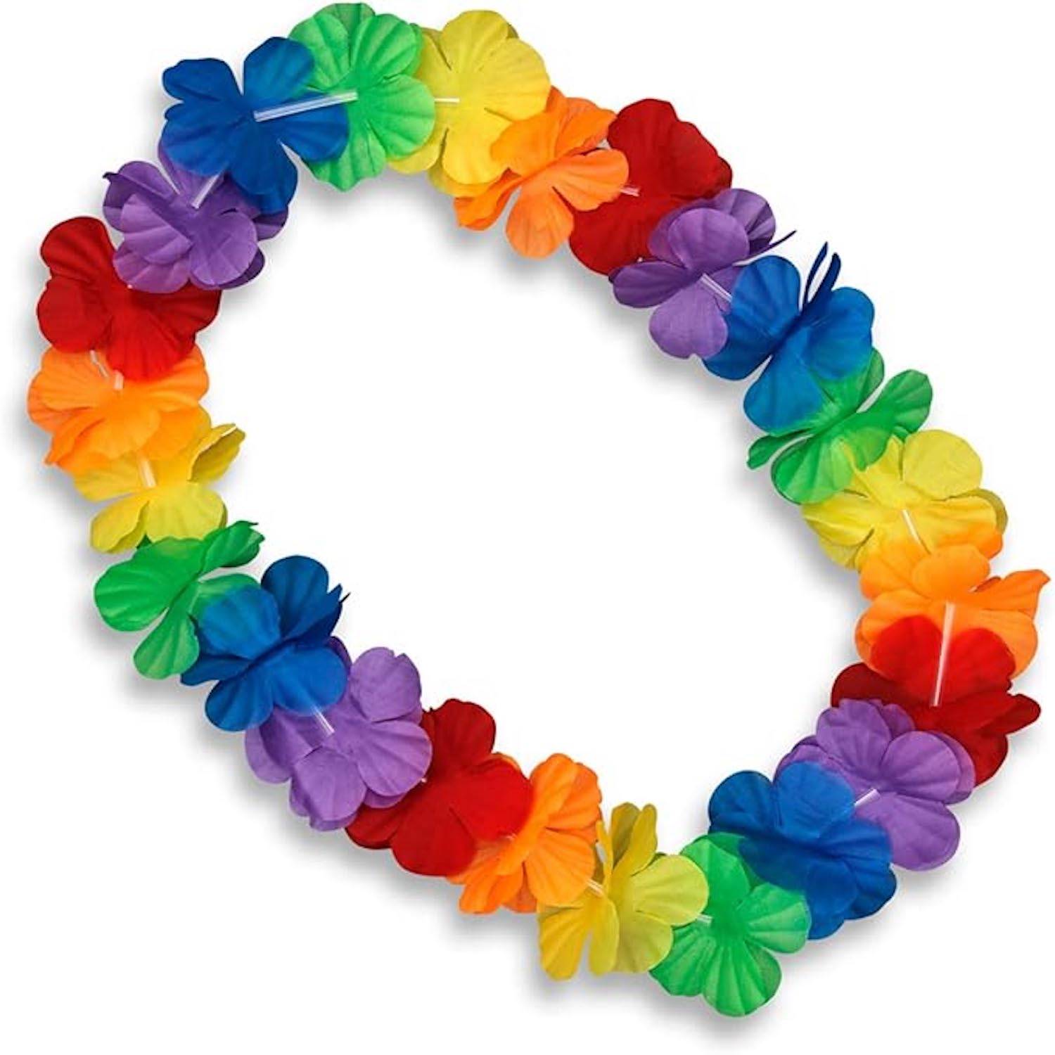 Purple Green & Gold Flower Lei Necklace 4