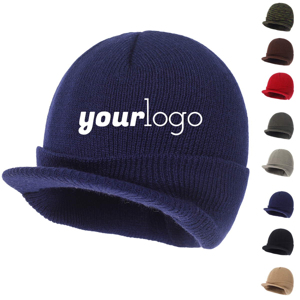 Classic Men's Knit Beanie with Brim for Cold Weather 6