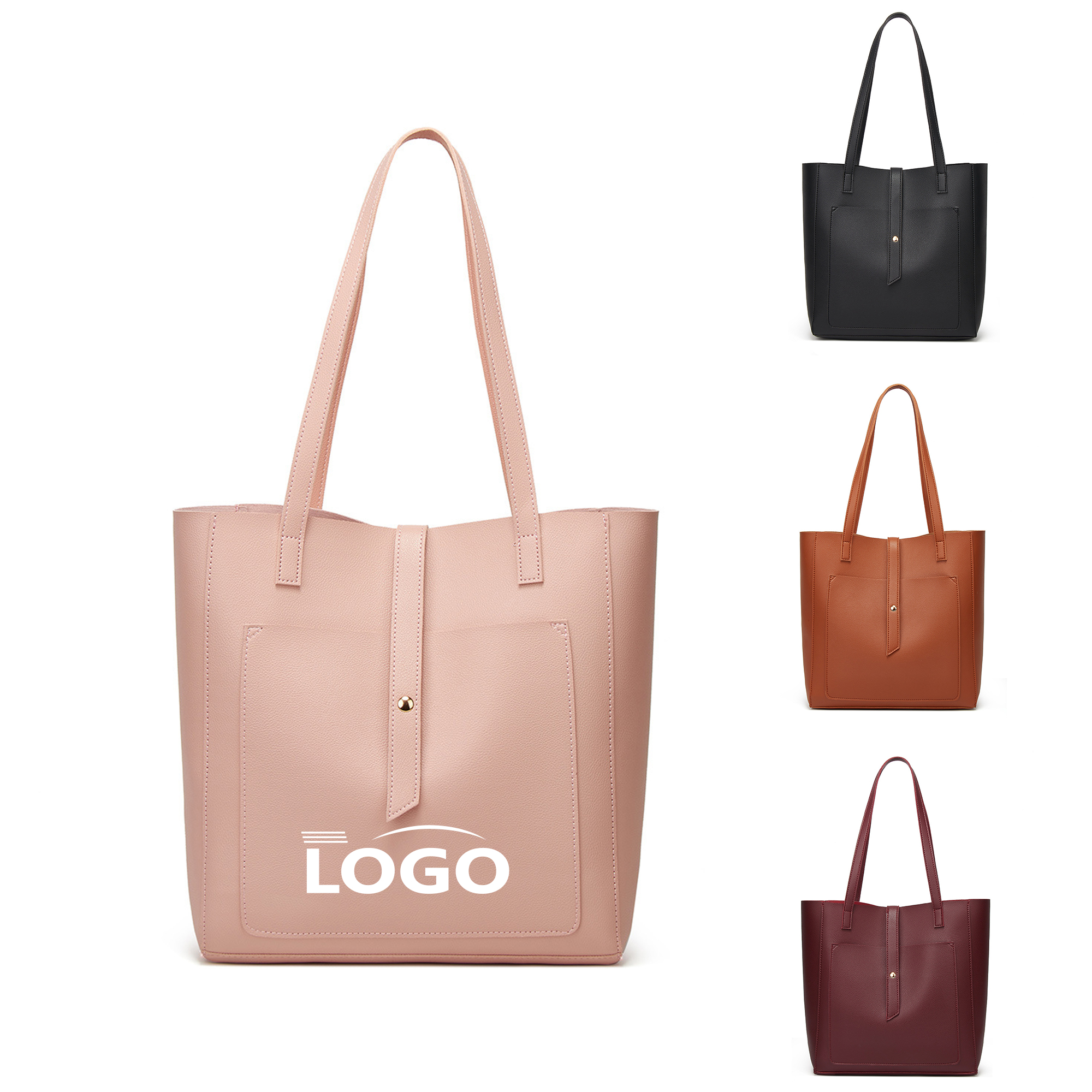 Elegant PU Tote Bag Offering Ample Storage Space, custom tote bag with logo imprint 2