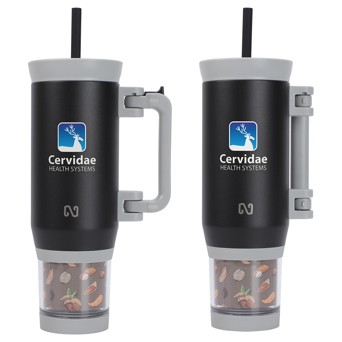 NAYAD® Quest 23 oz Stainless Steel Double-Wall Mug with Foldable Handle & Snack Cup 8