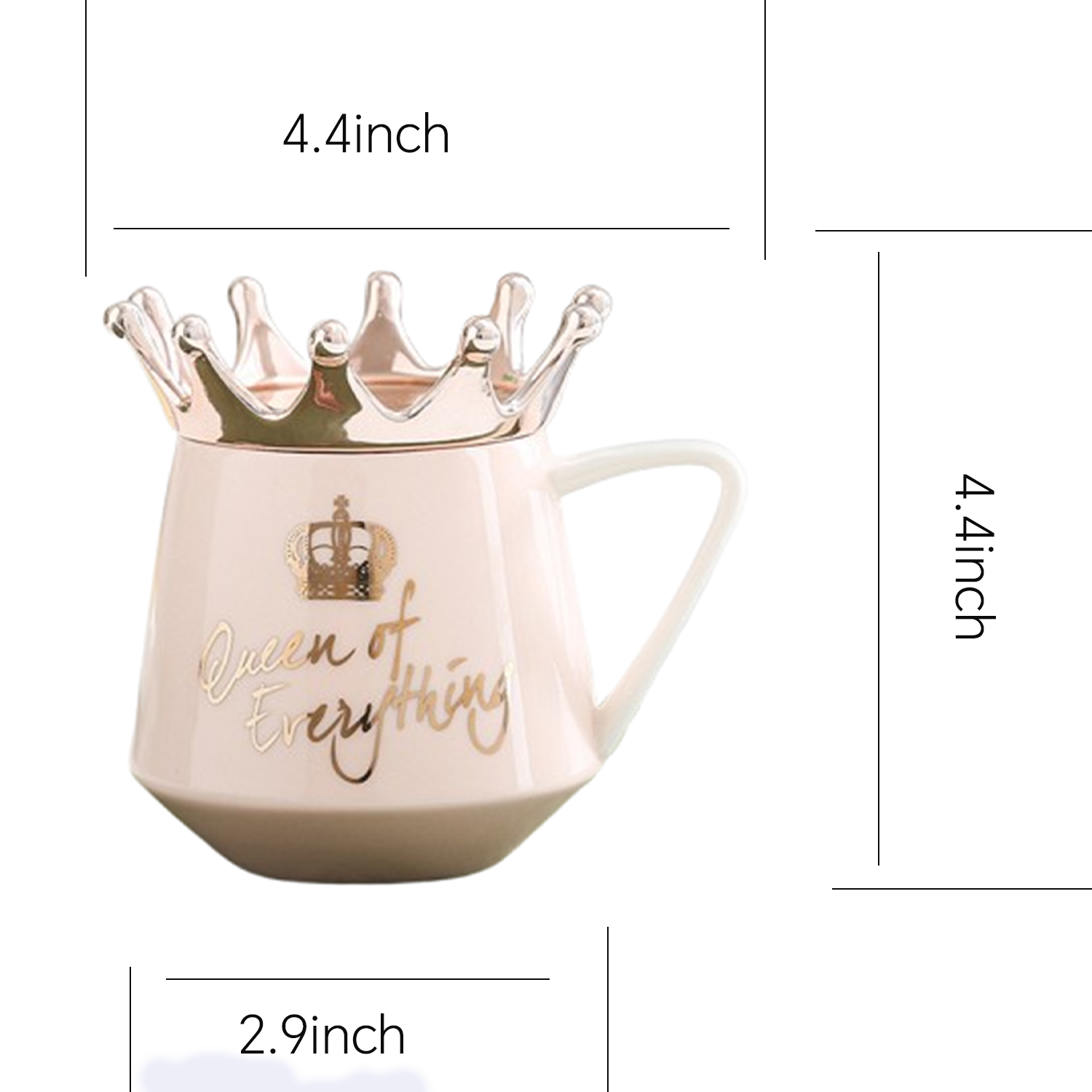 12oz Lead Free Crown Lid Ceramic Mug 7