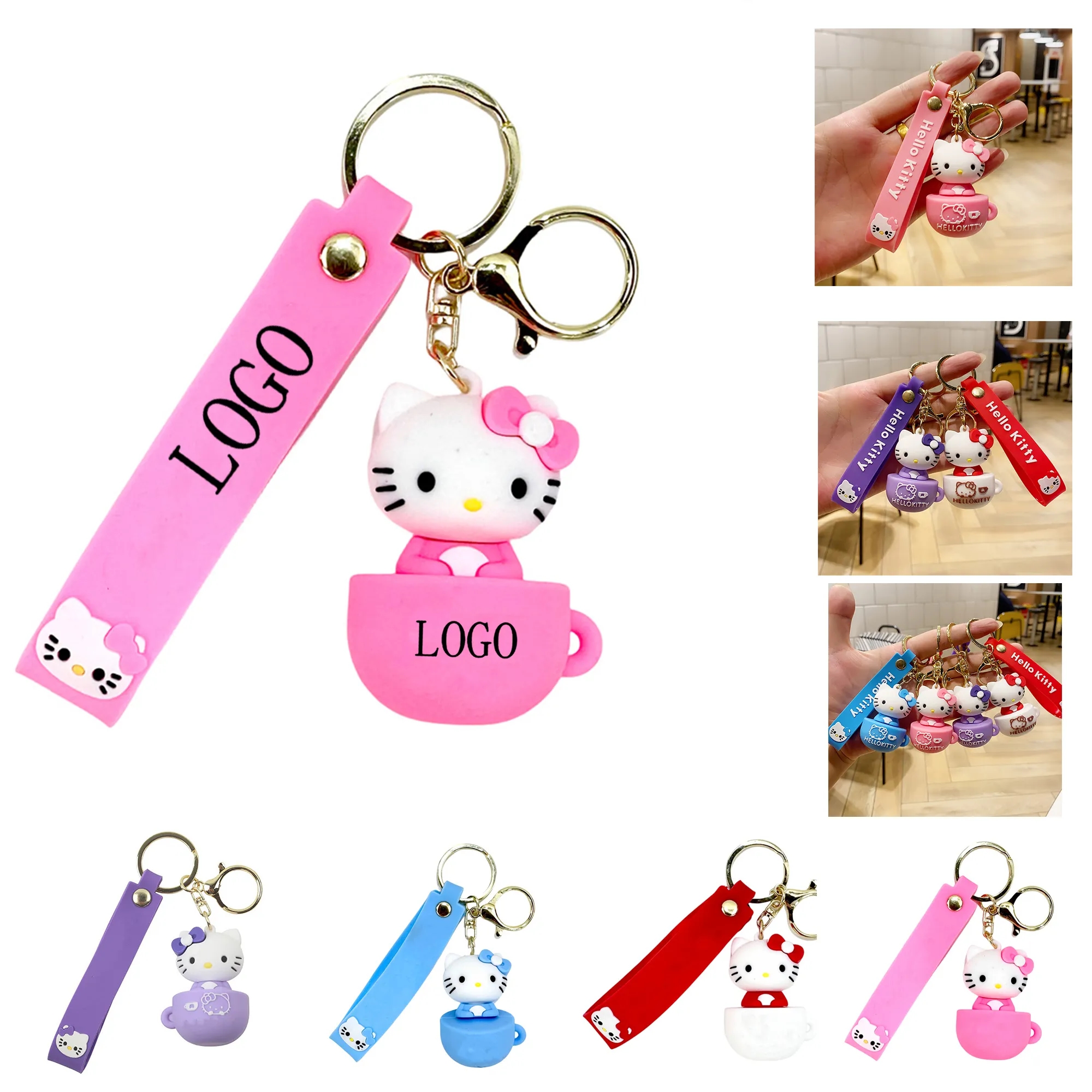 Adorable Cartoon Kitten-Shaped Keychain Pendant Ornament 2