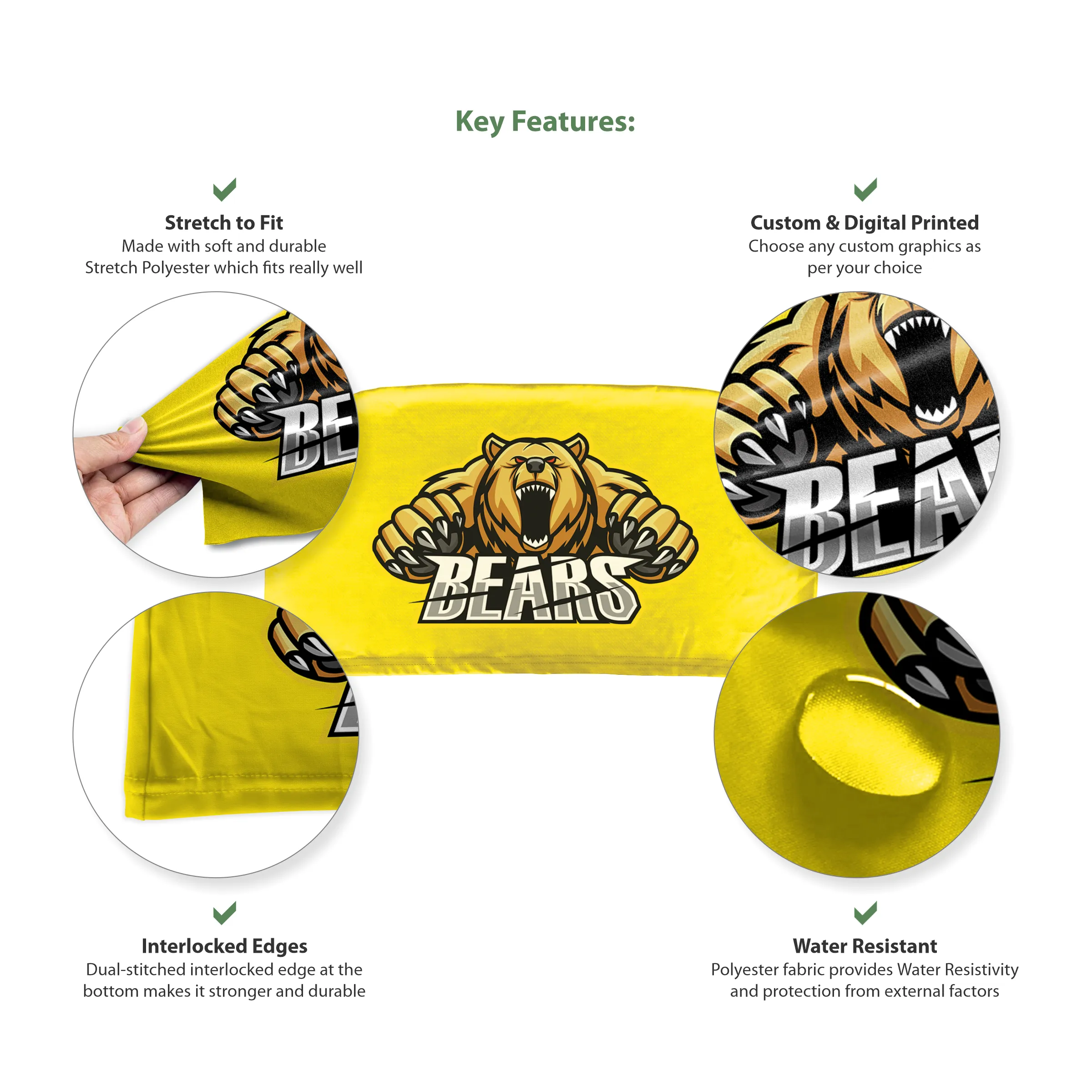 18" x 11.5" Custom Folding Chair Back Cover - Double sided 7