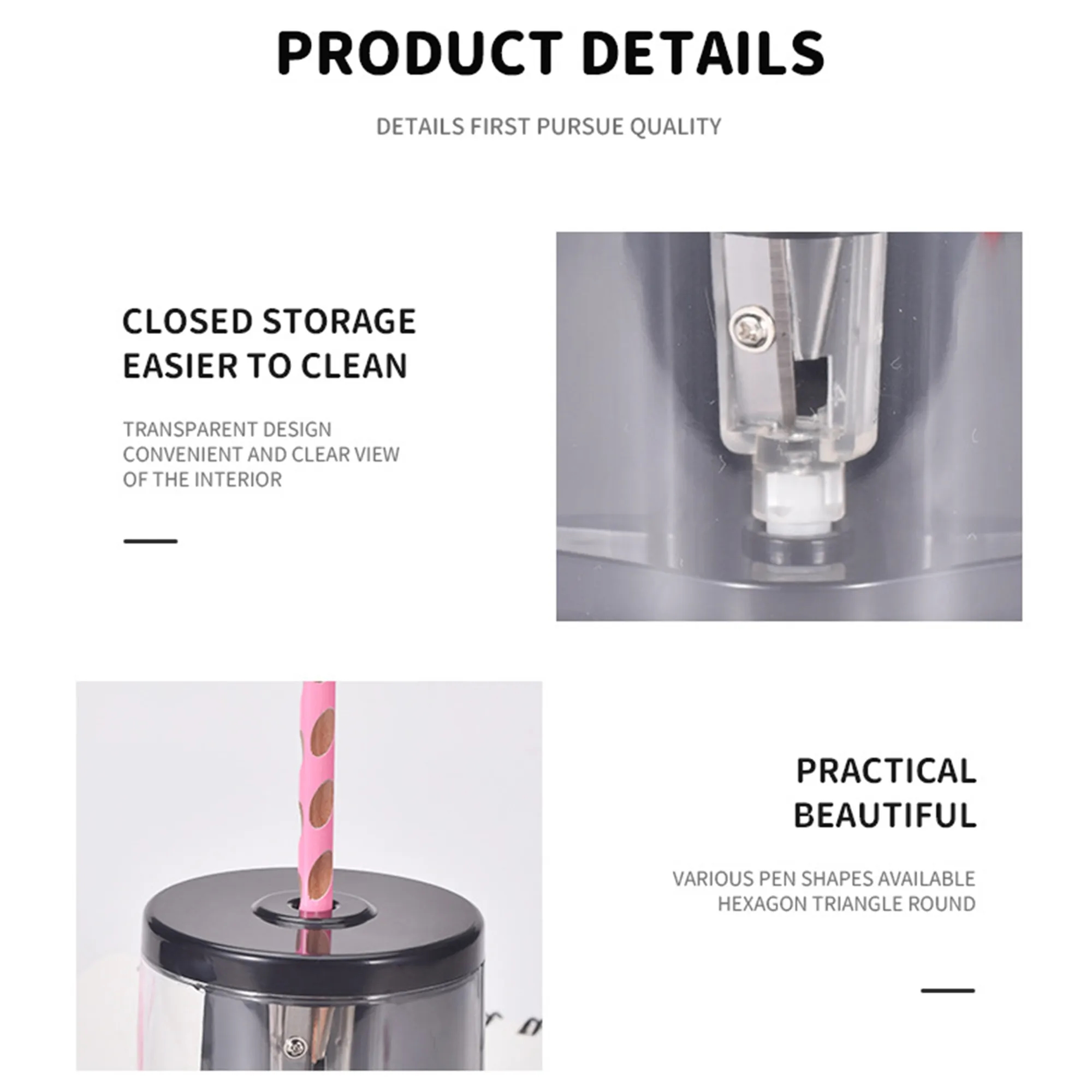 Electric Pencil Sharpener With Replaceable Blades 6