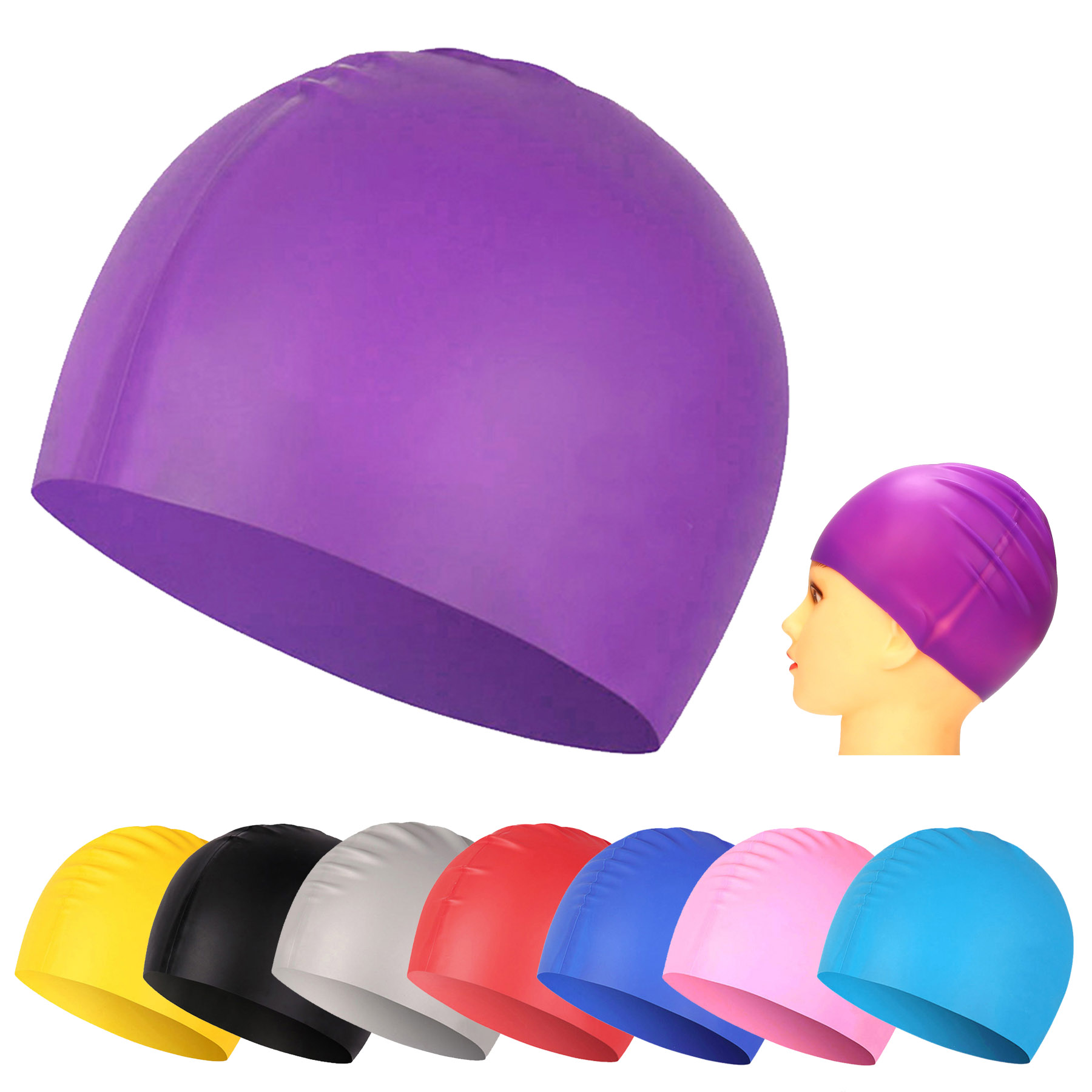 Adult Silicone Swim Cap Customization 2