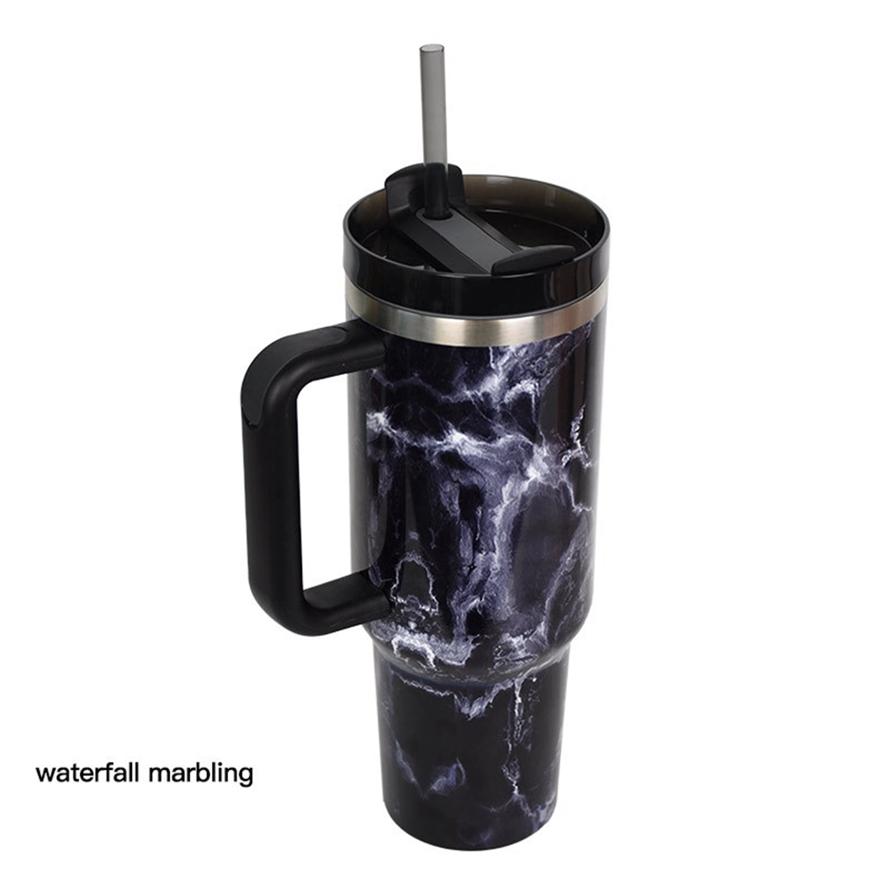 40 Oz. Stainless Steel Tumbler with Handle & Straw 6