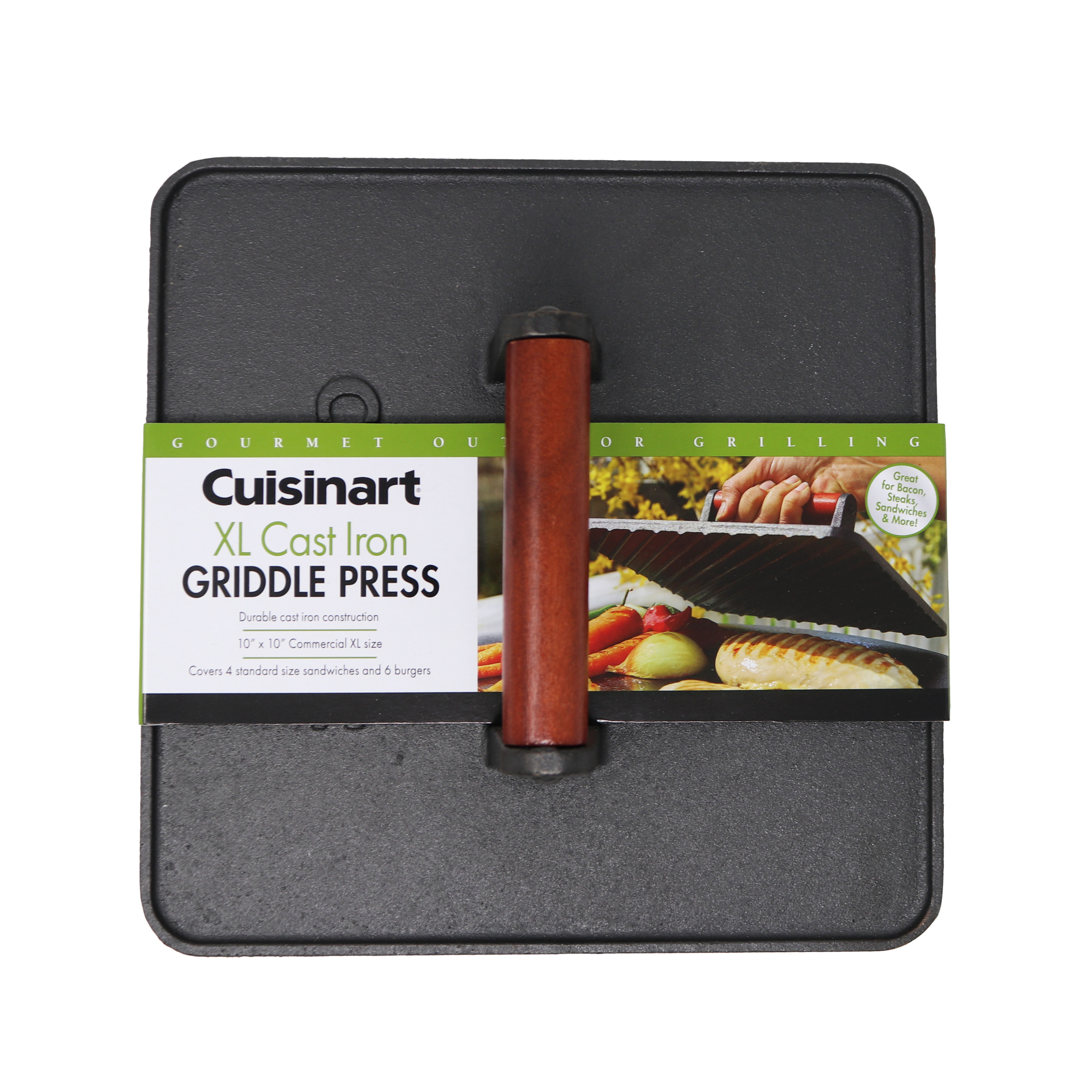 Cuisinart Outdoors™ XL Cast Iron Griddle Press 11