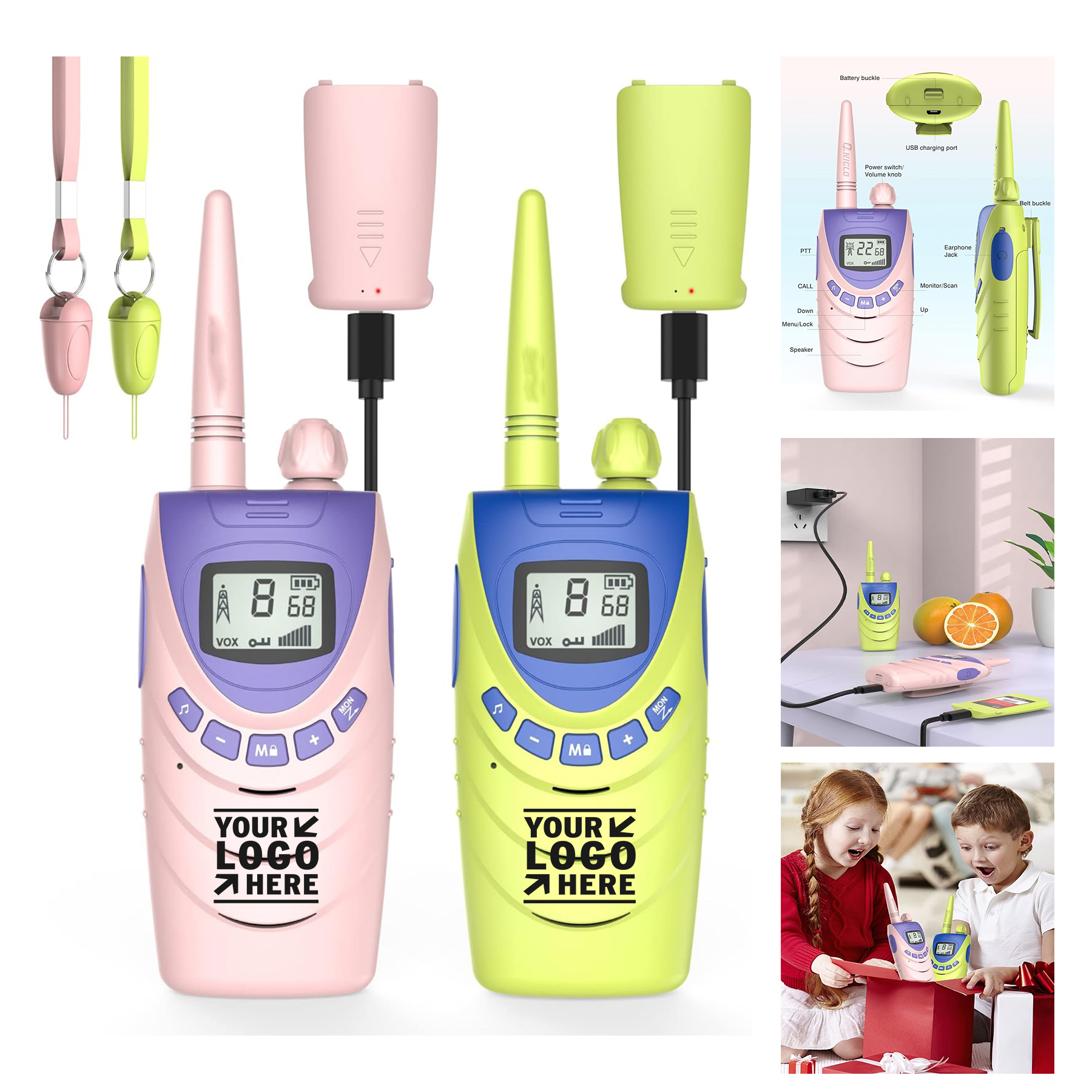 2 Pack Perfect Kids Outdoor Easter Christmas Birthday Gifts Long Range 2 Way Radios Walkie Talkies 2