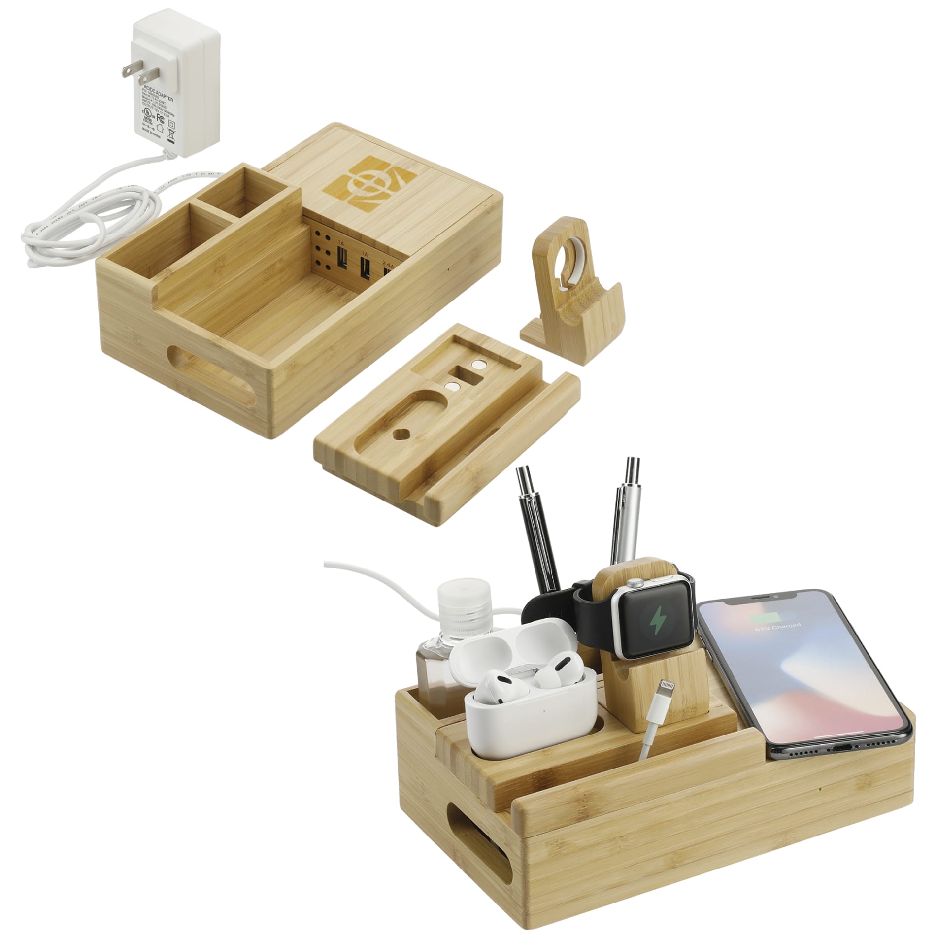 Bamboo Fast Wirelsss Charging Dock Station 50
