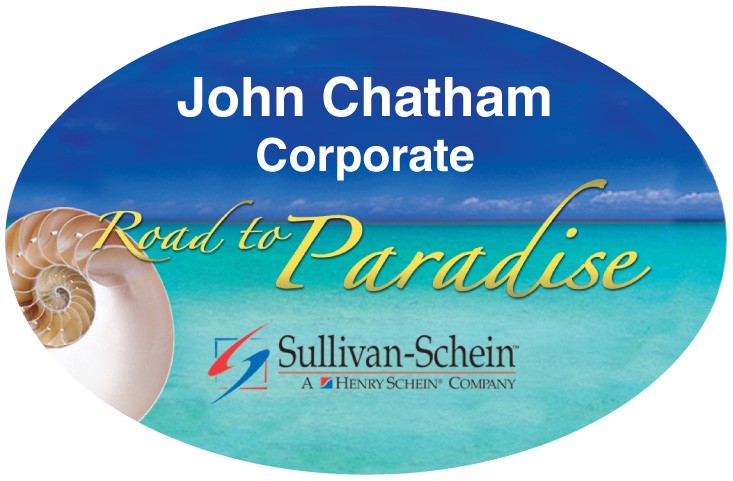 Full Color Name Badge w/ Personalization (1.5"X2.375") Oval