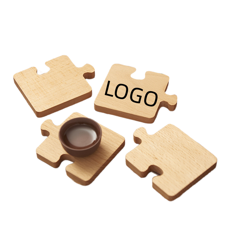 6 Piece Wooden Puzzle Piece Coasters 2