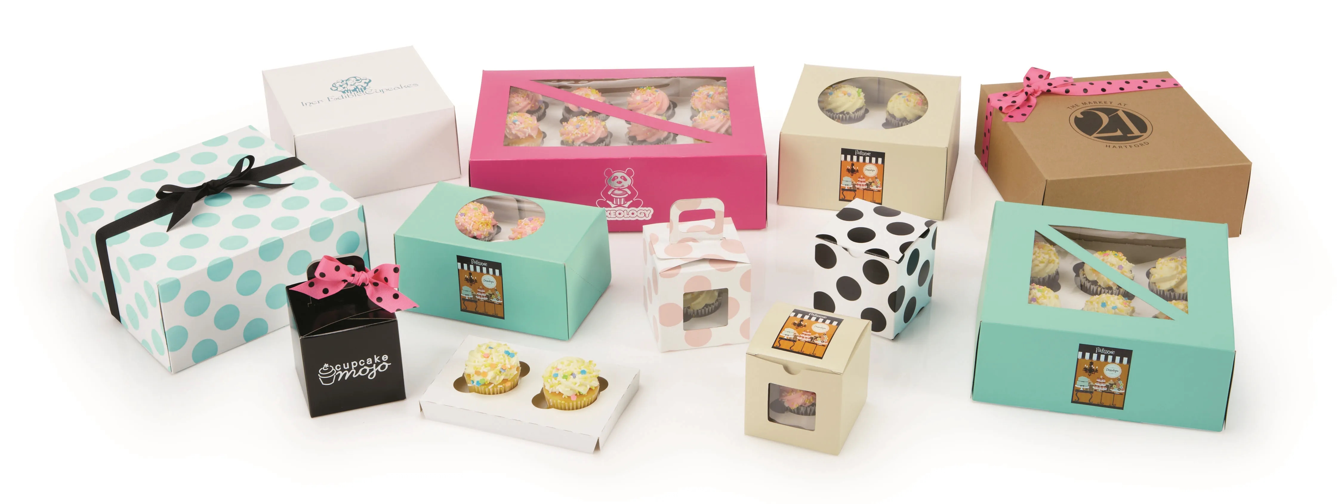 White/Kraft Cupcake Boxes (4"x 4"x 4")