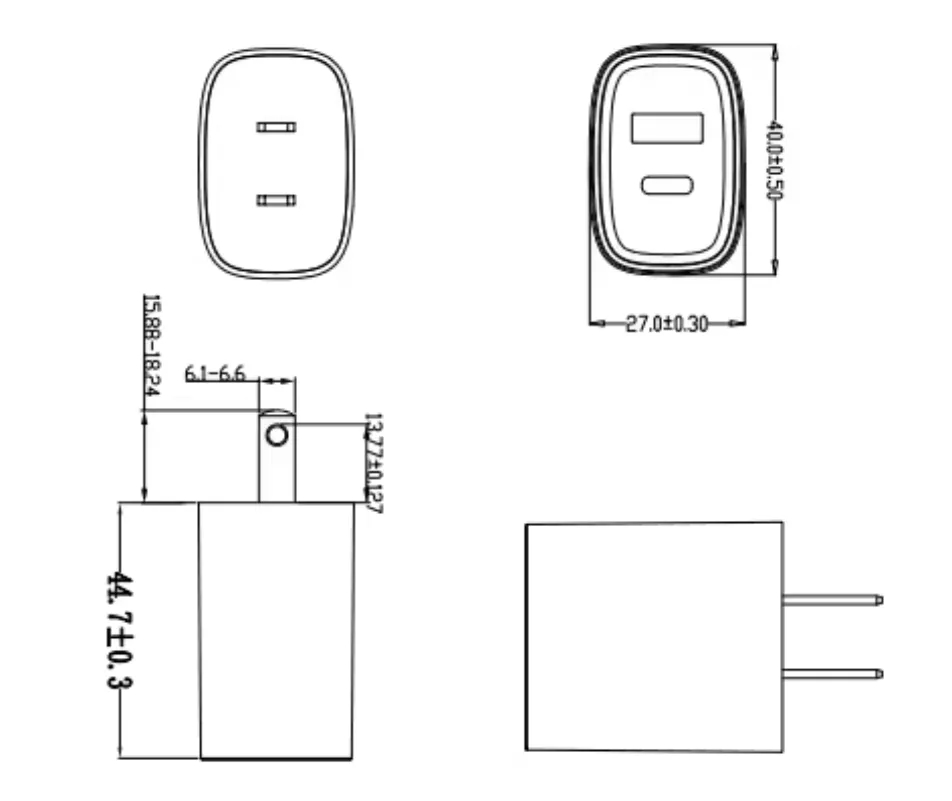 Electronics US Plug GaN 25W Type-C Charger 3