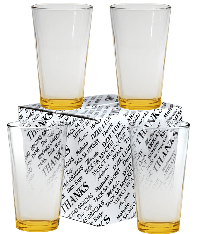 16 oz. Mixing Glass Thank You Set 11