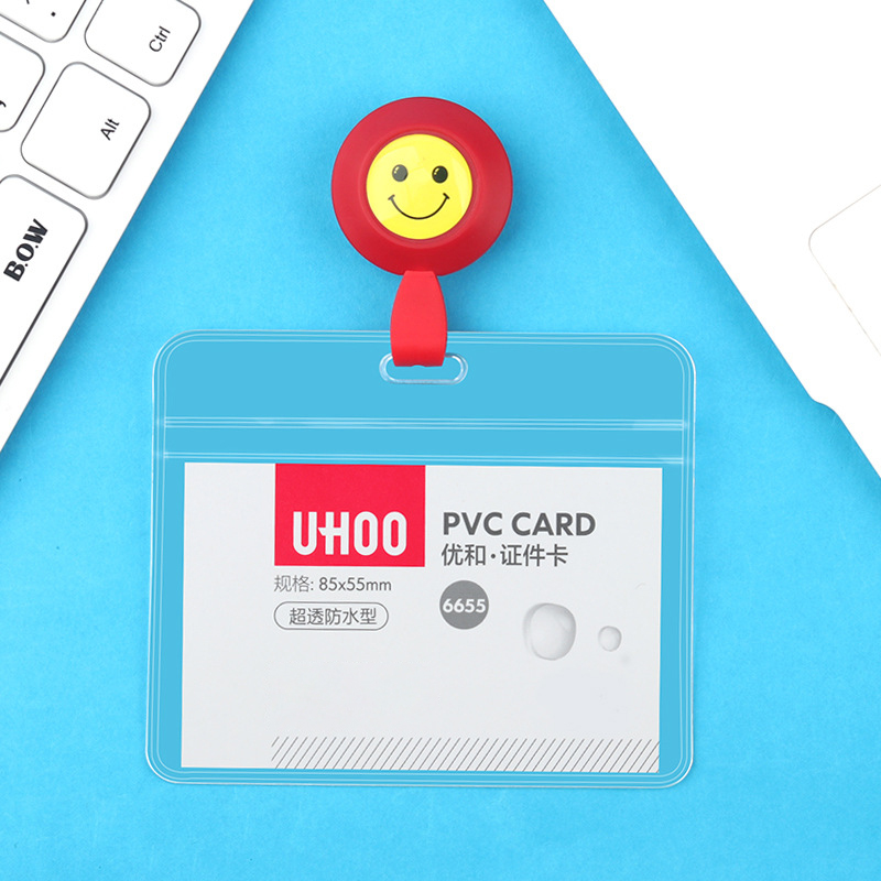 Waterproof Transparent ID Card Badge Holder with Telescopic Lanyard 8