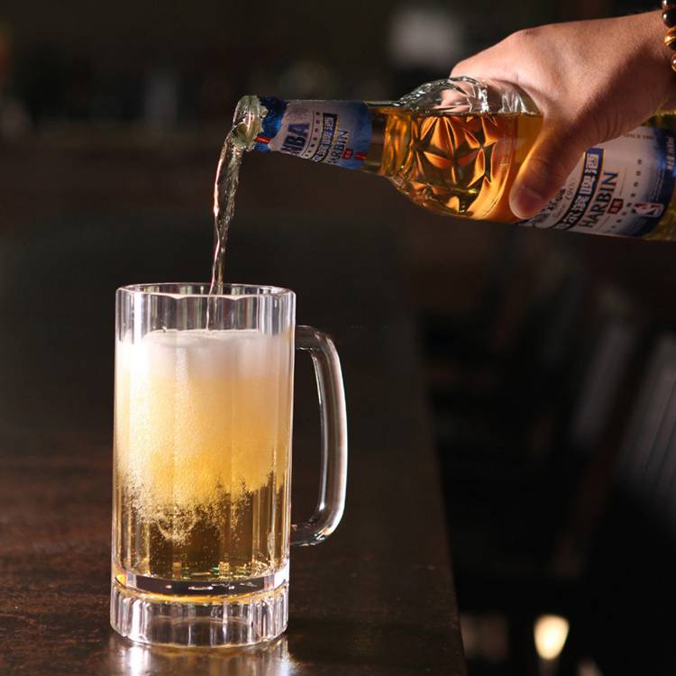 Beer Acrylic Clear Plastic Mug w/ Handle 9
