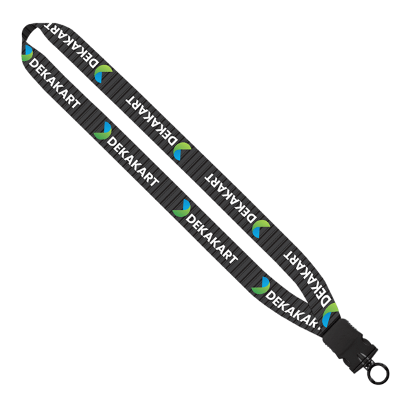 1" Dye-Sublimated Lanyard with Plastic Snap-Buckle Release and Plastic O-Ring 4