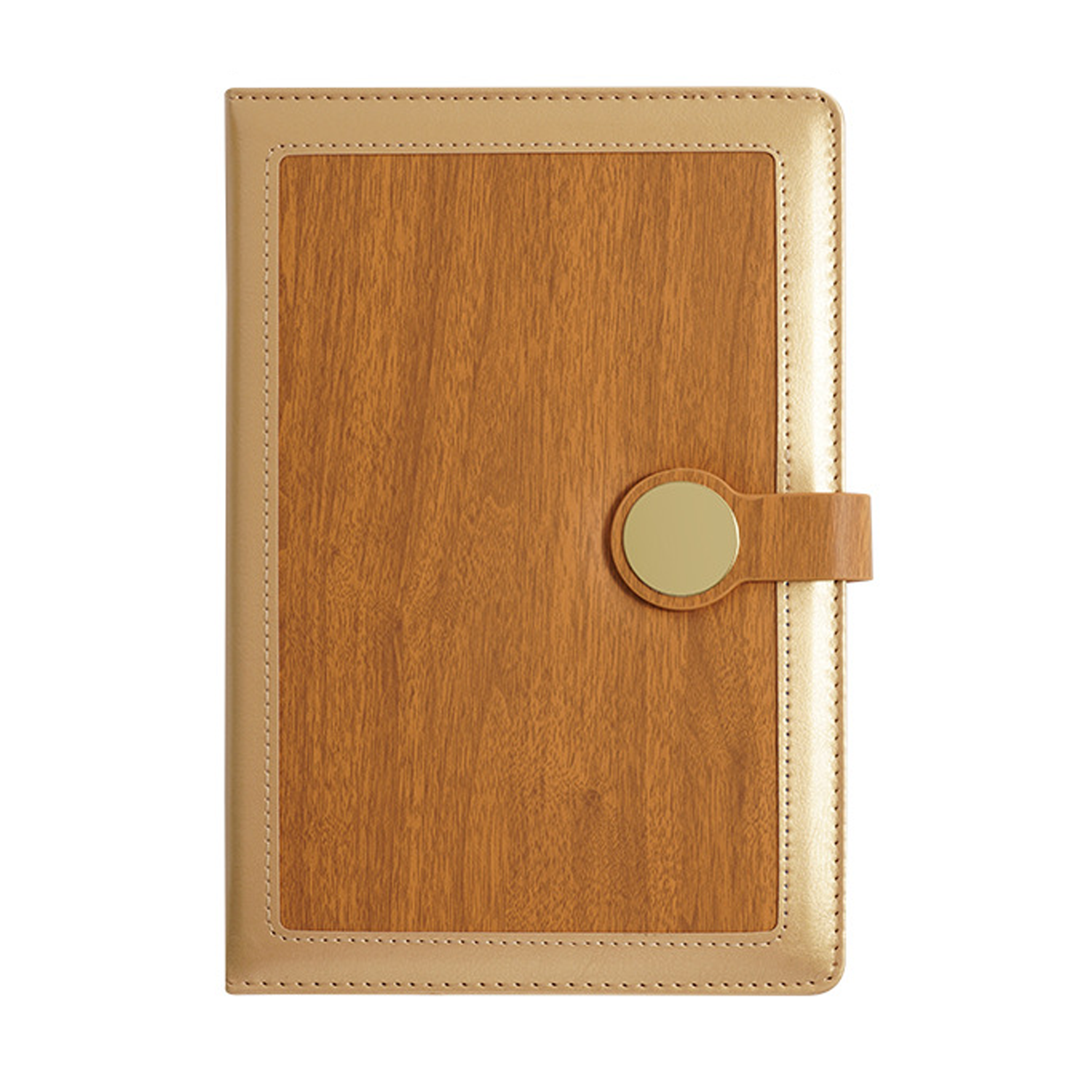 A5 PU Leather Metal Clasp Wood Grain Notebook 13