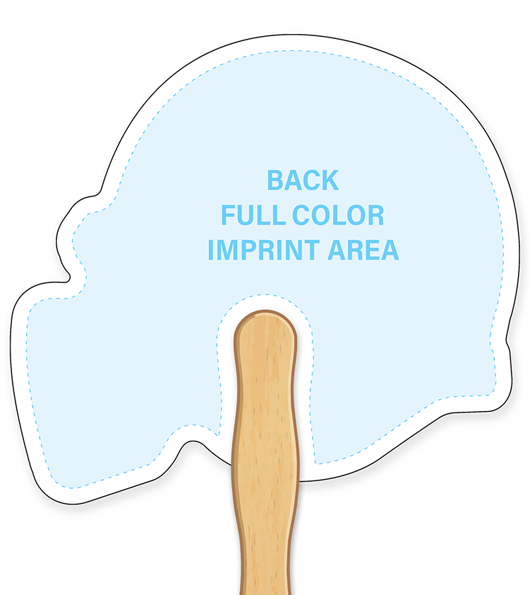 HAND FANS - Full Color, Football Helmet Shaped Hand Fan 5