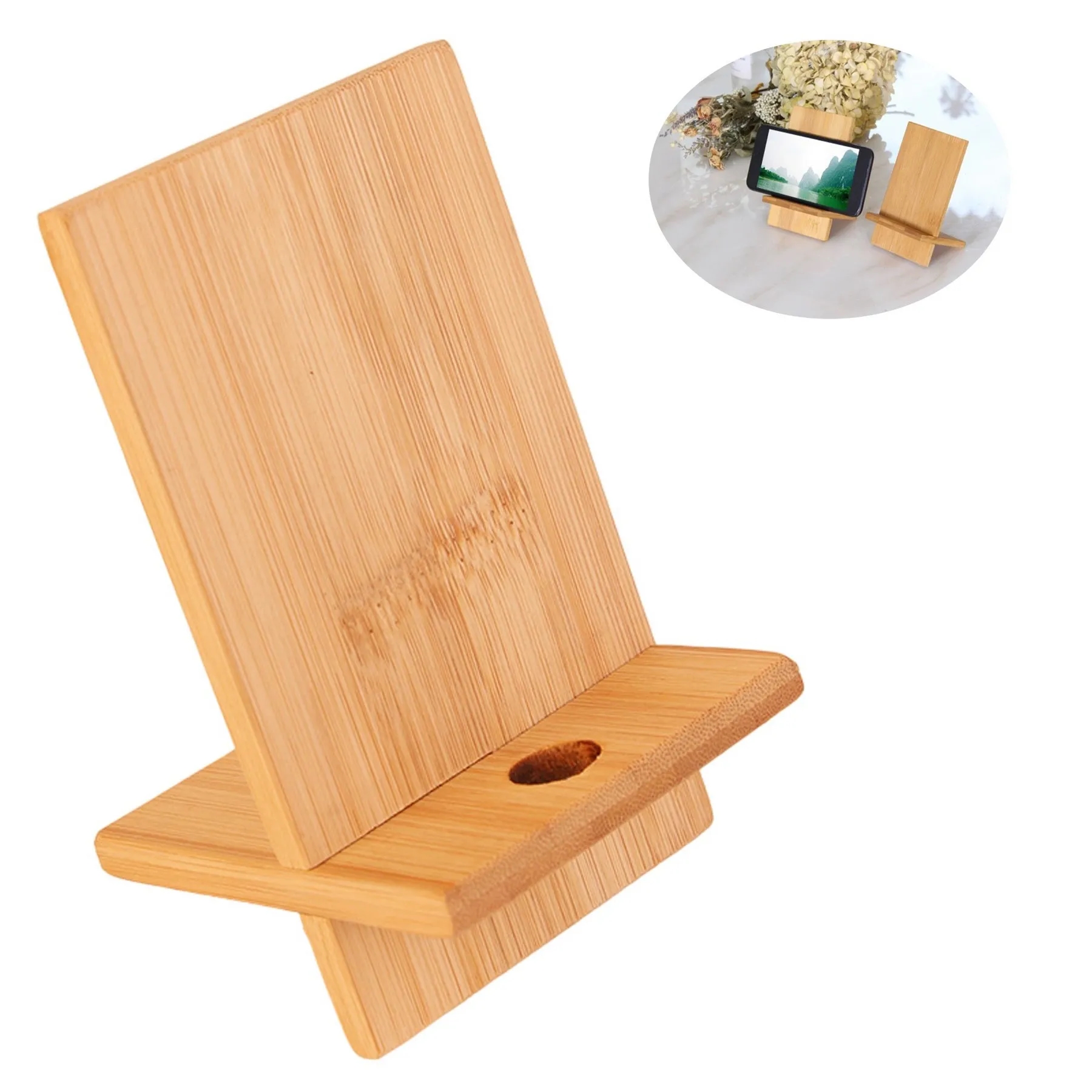 Bamboo Wood Cell Phone Stand 3