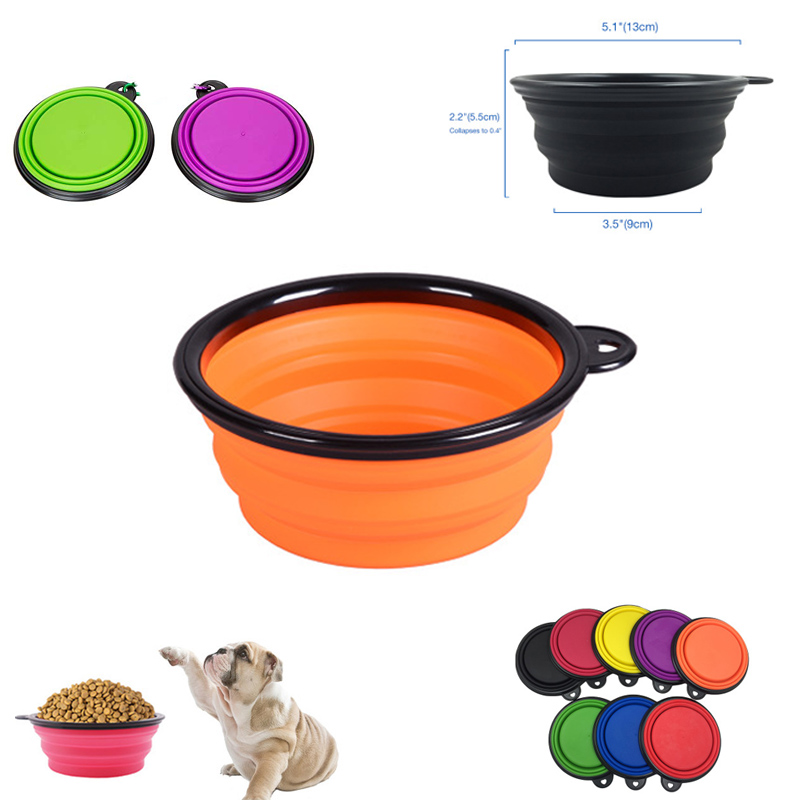 Portable Silicone Pet Bowl With Carabiner With Hook 2