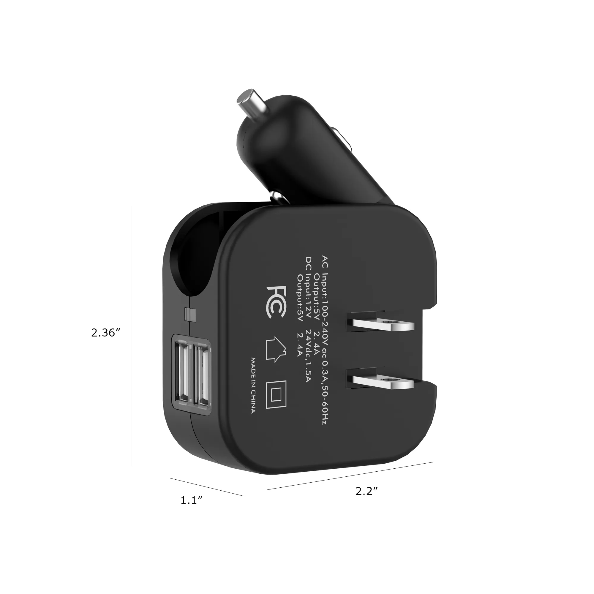 2-in-1 Fast Travel Car Charger 3