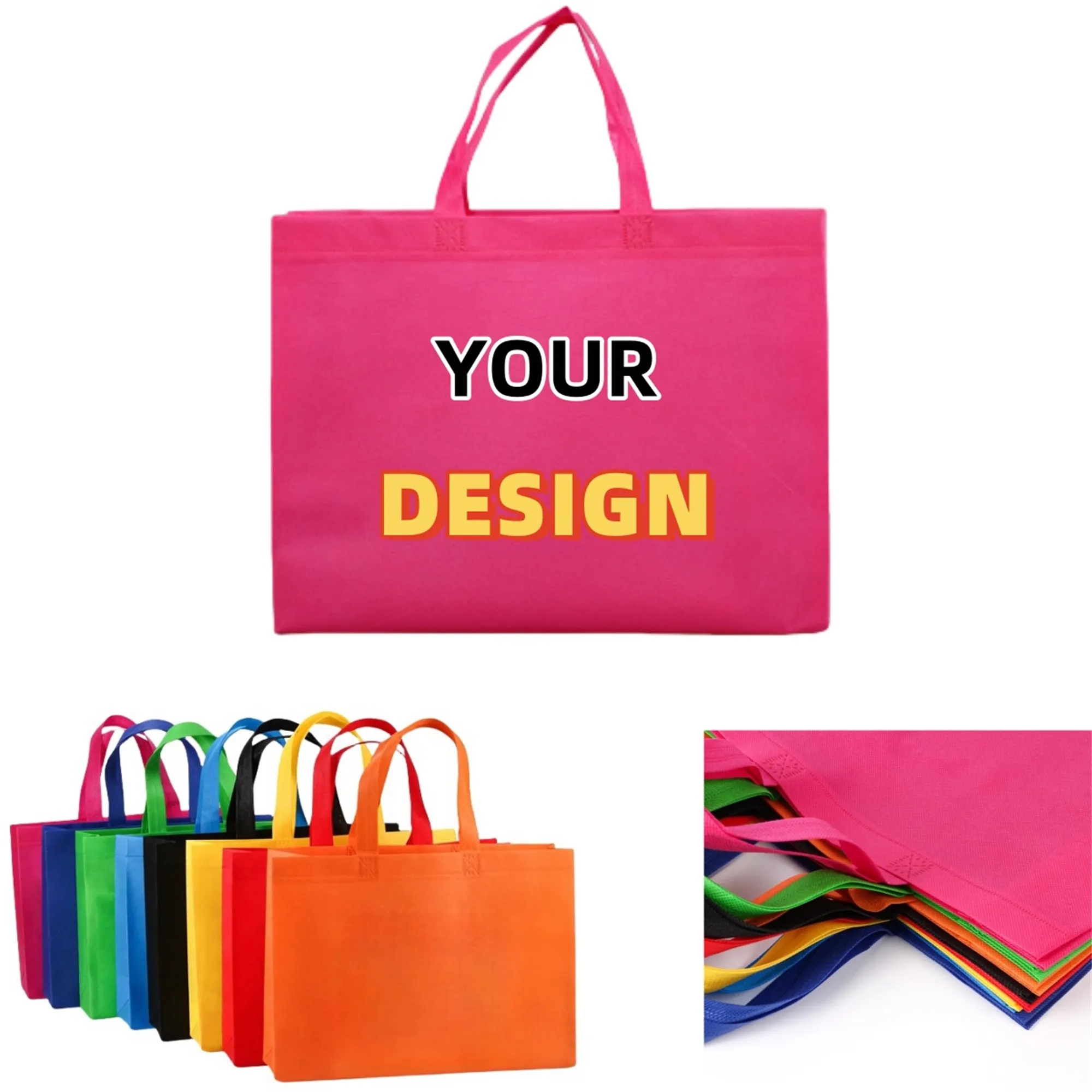 Full Color Reusable Non Woven Tote Bag with Handles 4