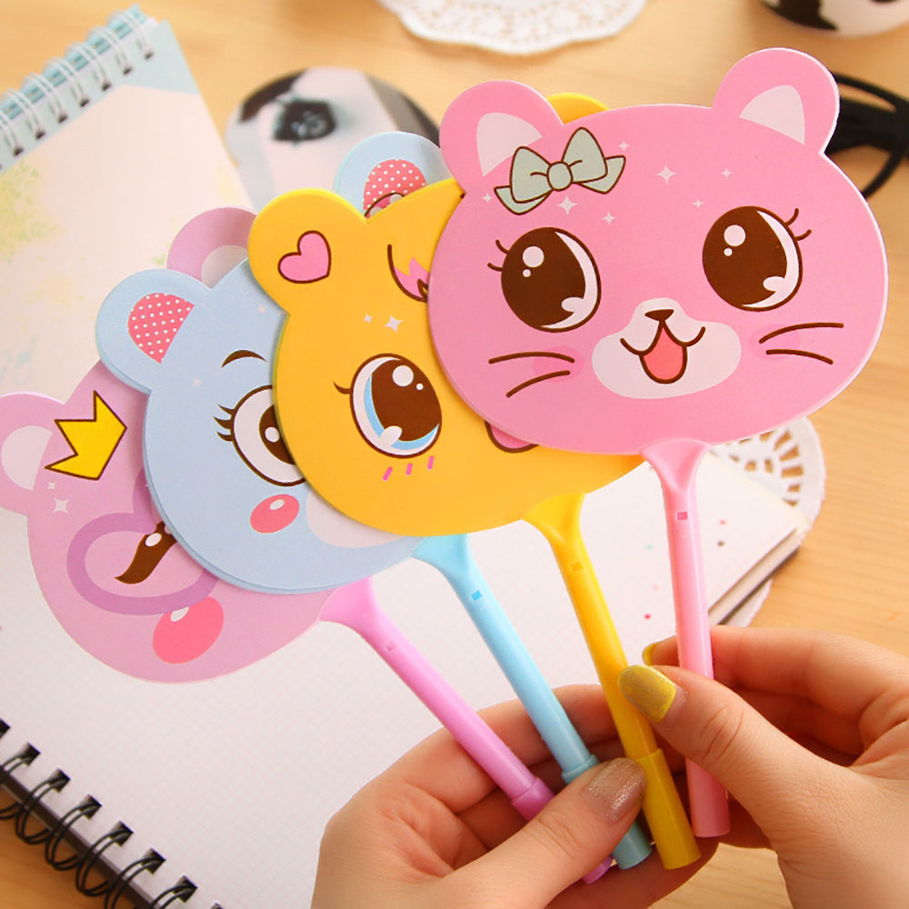 Full Color Cartoon Hand Fan With Ink Pen 3