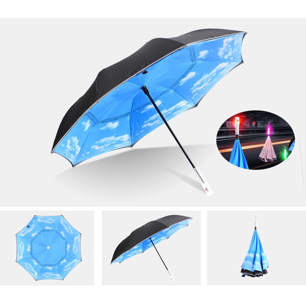 Reverse Umbrella with LED Handle 3