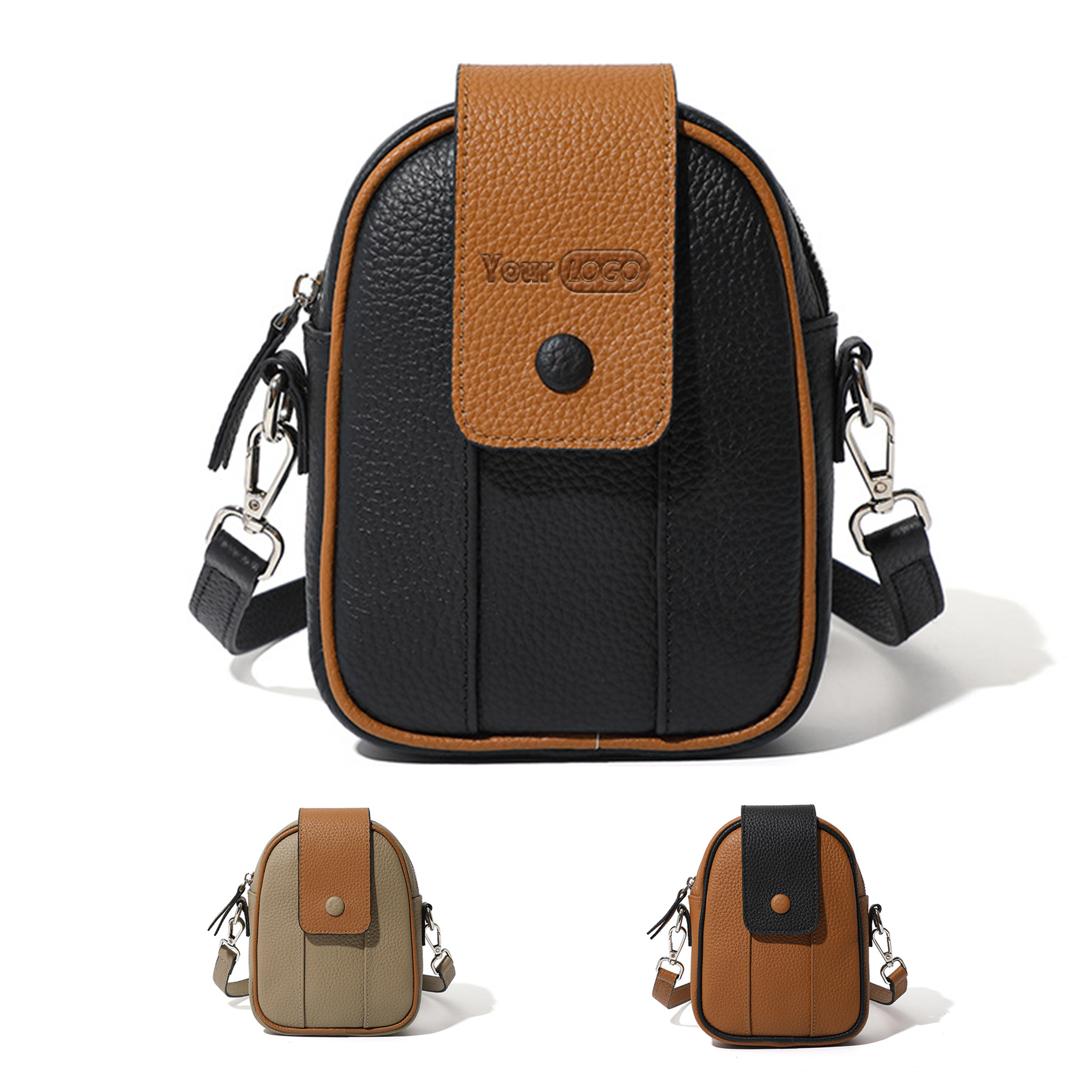 Genuine Leather Multifunctional cross-body phone bag 3