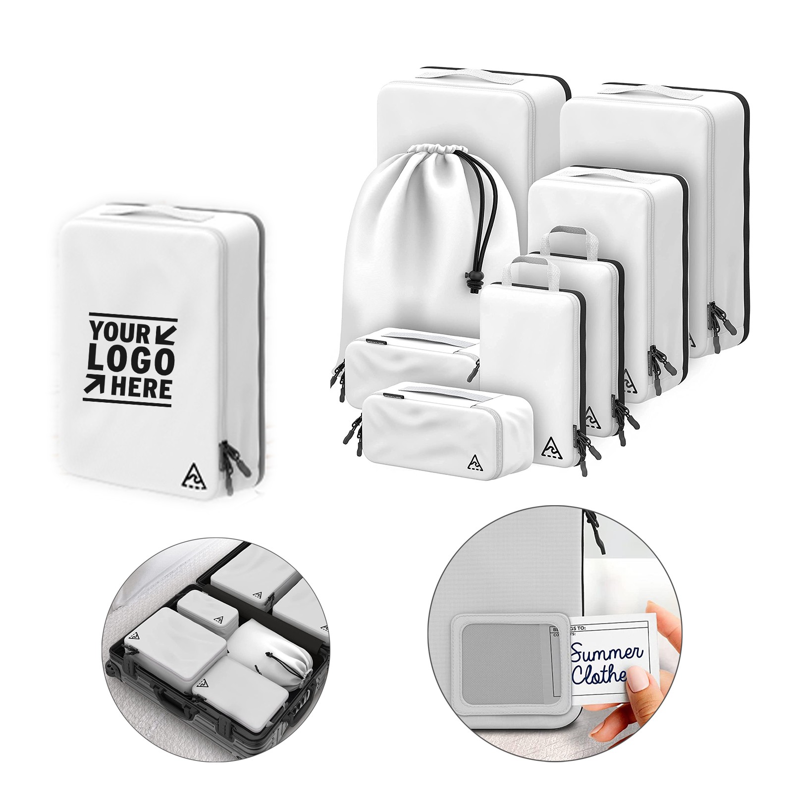 8 Piece Deluxe Set Compression Packing Cubes 3