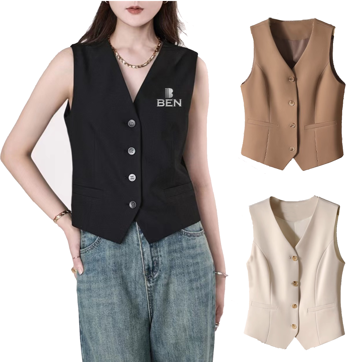 Sleeveless western-style vest 2