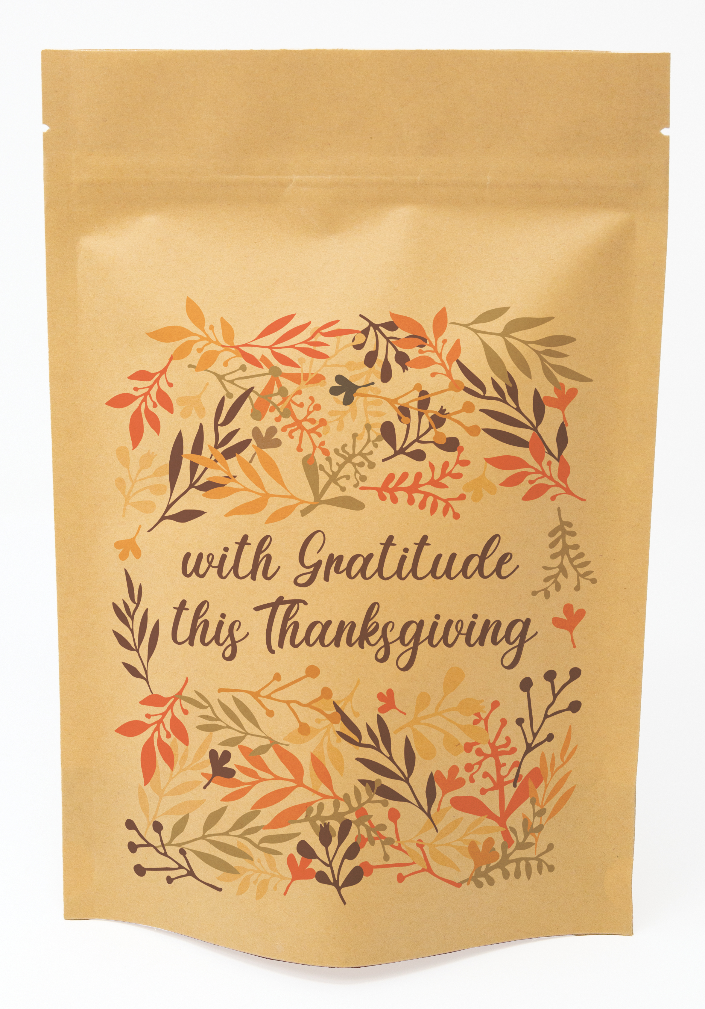 Fall Floral Predesigned Kraft Barrier Pouch (6"W x 9"H x 3"D)