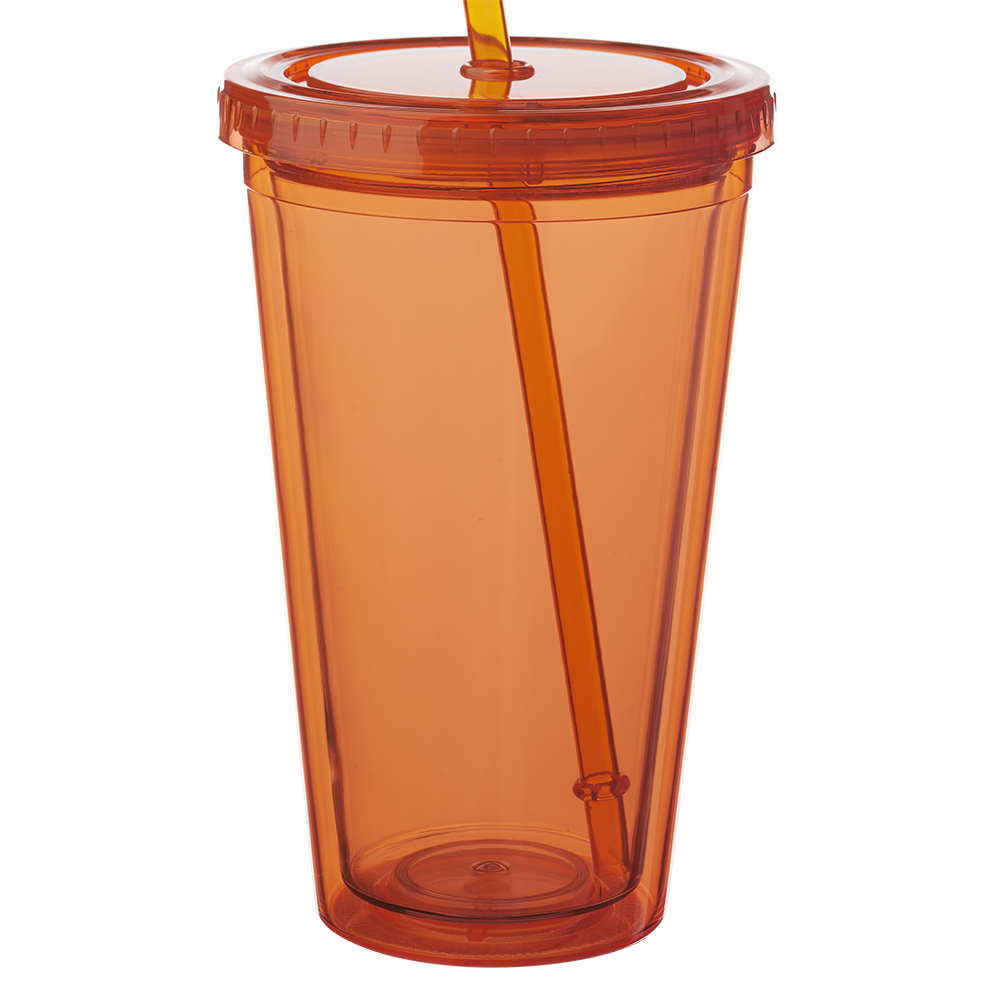 16 oz. Double Wall Acrylic Tumblers With Straws 38