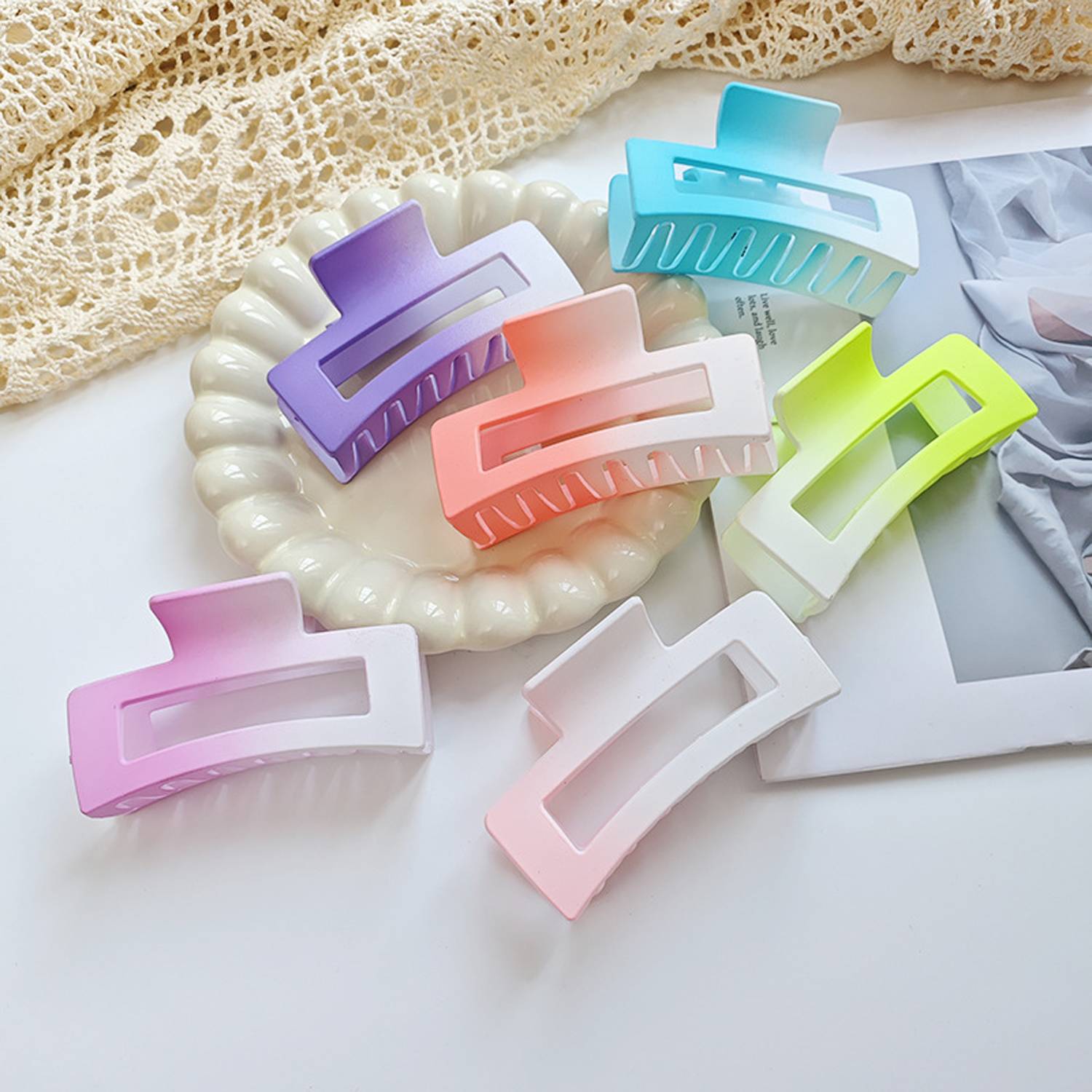 Plastic Square Hair Claw Clip 4
