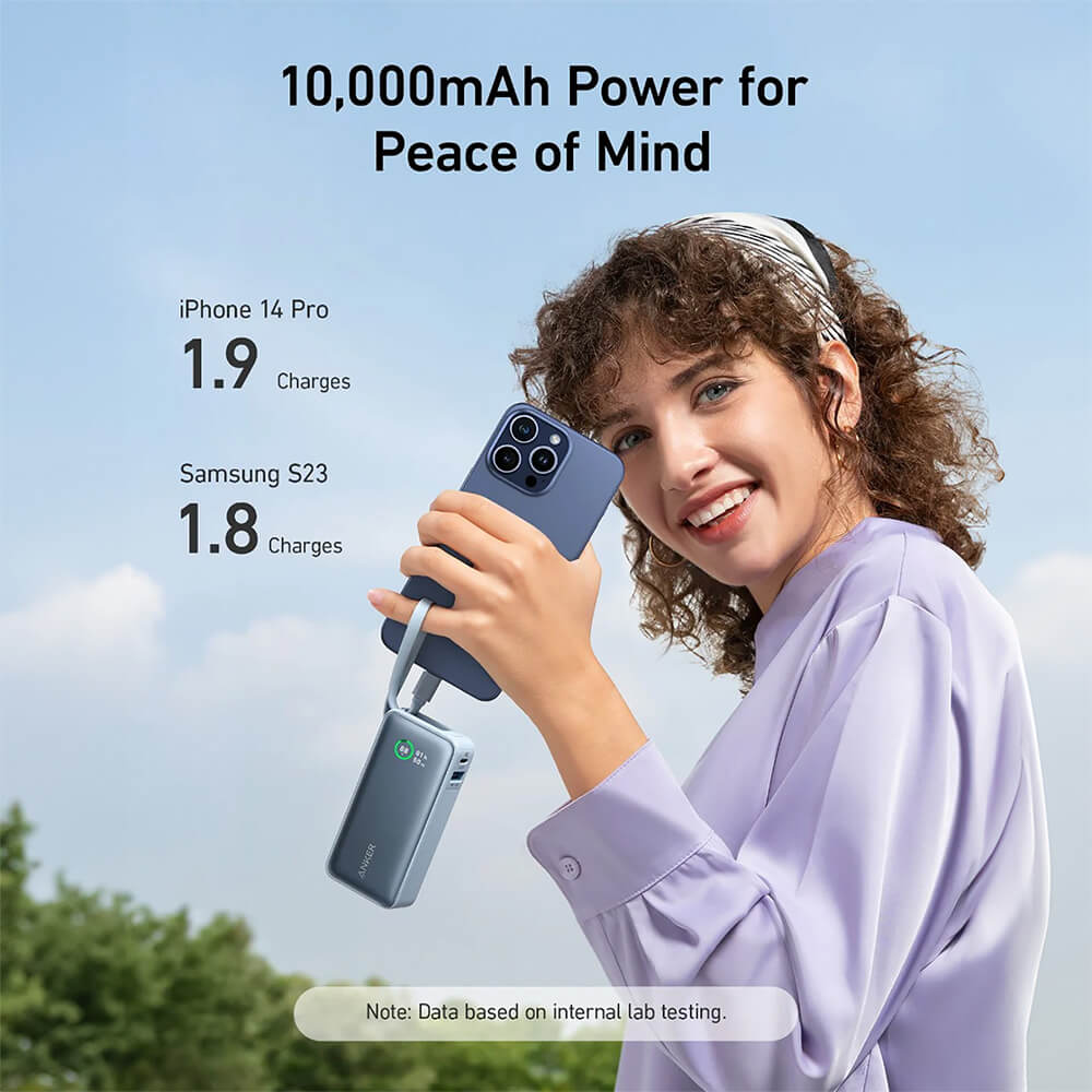 Nano Power Bank 30W Built-In USB-C Cable