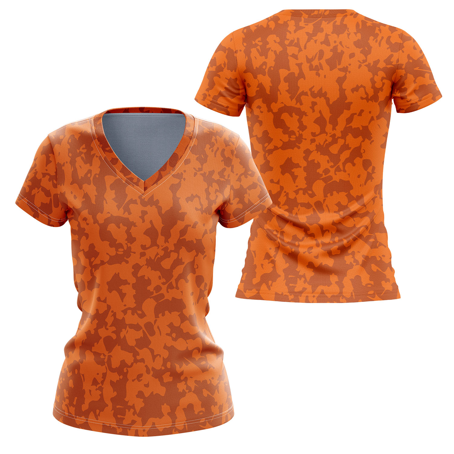 Women 125 GSM Woven Roving Performance Sublimation V-Neck Short Sleeve T-shirt 1