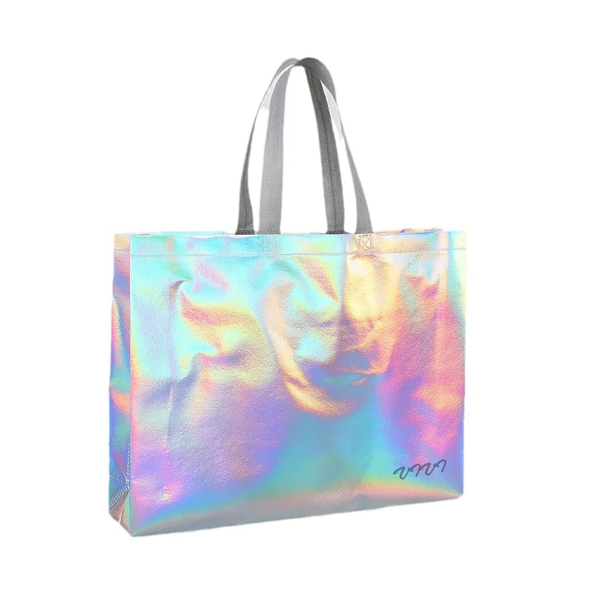 Iridescent Large Gift Bag Glossy Tote 2