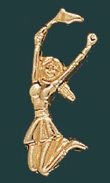 Cheerleader Metal Chenille Letter Insignia Pin 2