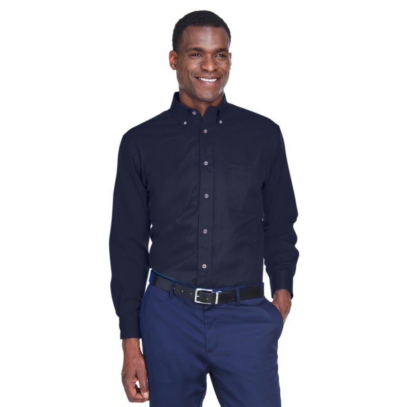 Harriton Men's Tall Easy Blend™ Long-Sleeve Twill Shirt With Stain-Release 8