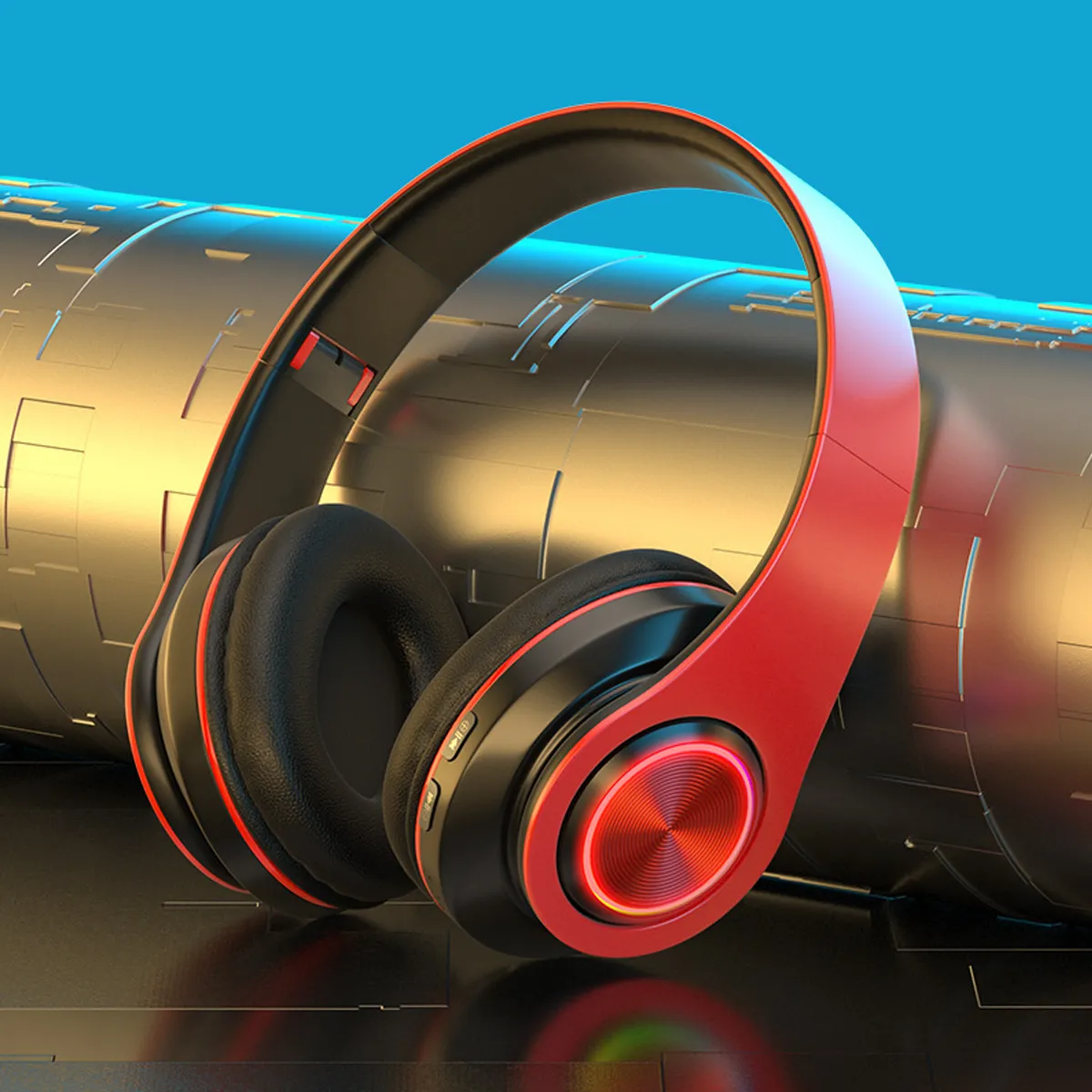 Foldable Stereo gaming Wireless Bluetooth over ear Headphone 3