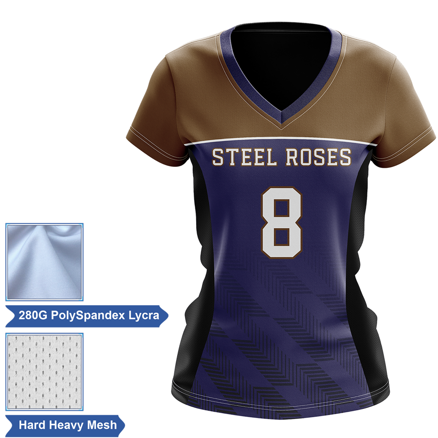 Women's Premium Sublimation Football Fanwear Jersey - Spandex with Mesh Siding 7