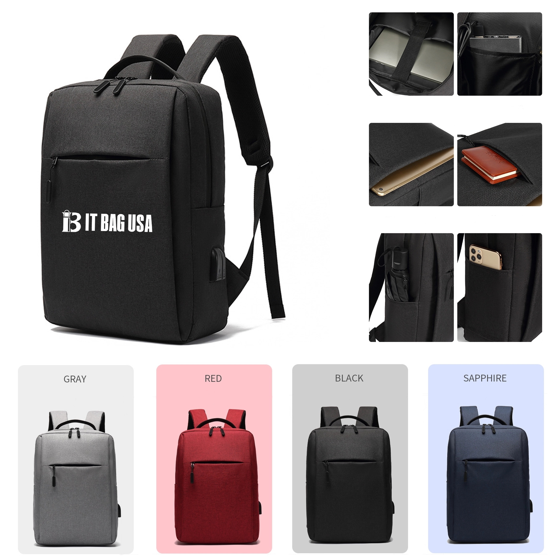 Business Backpack with Usb Charging Port 1