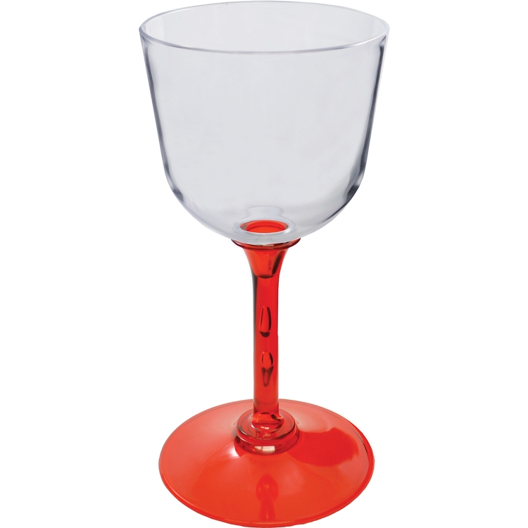 12oz Standard Stem Plastic Wine Goblet with Your Choice of Stem Color