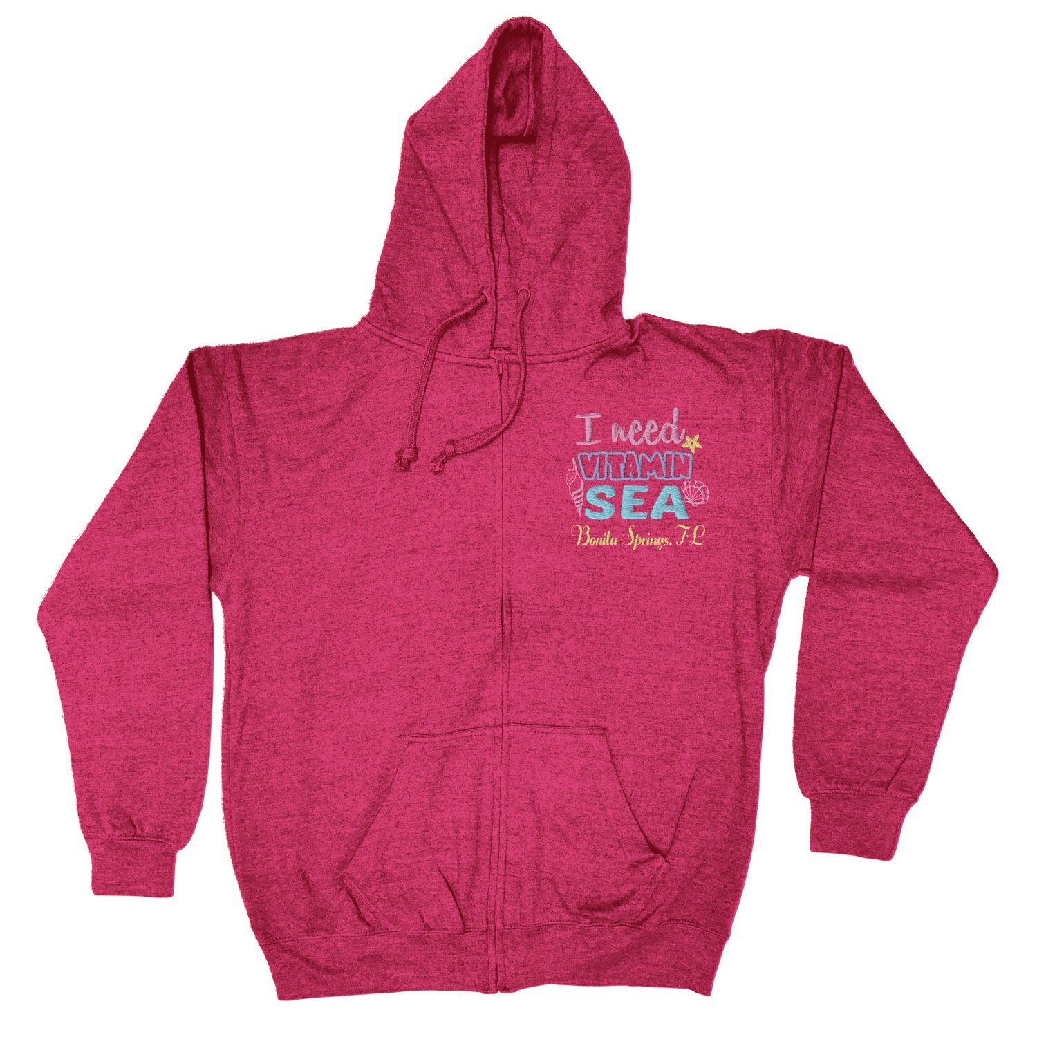 ADULT FULL ZIP VANTAGE HEATHER HOODIE - EMBROIDERY 19