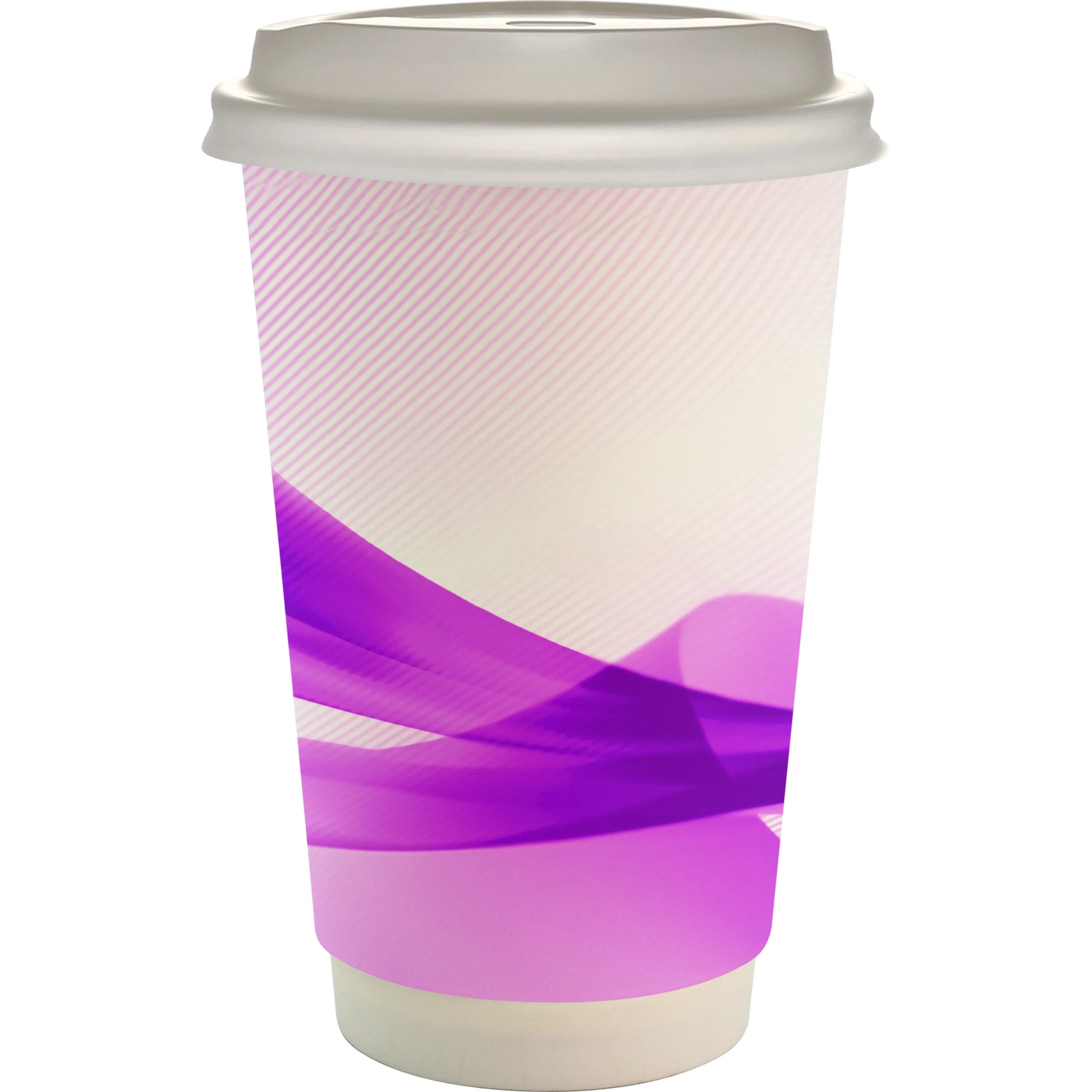 16 oz. Full Color Groovy Paper Cup With Lid 8